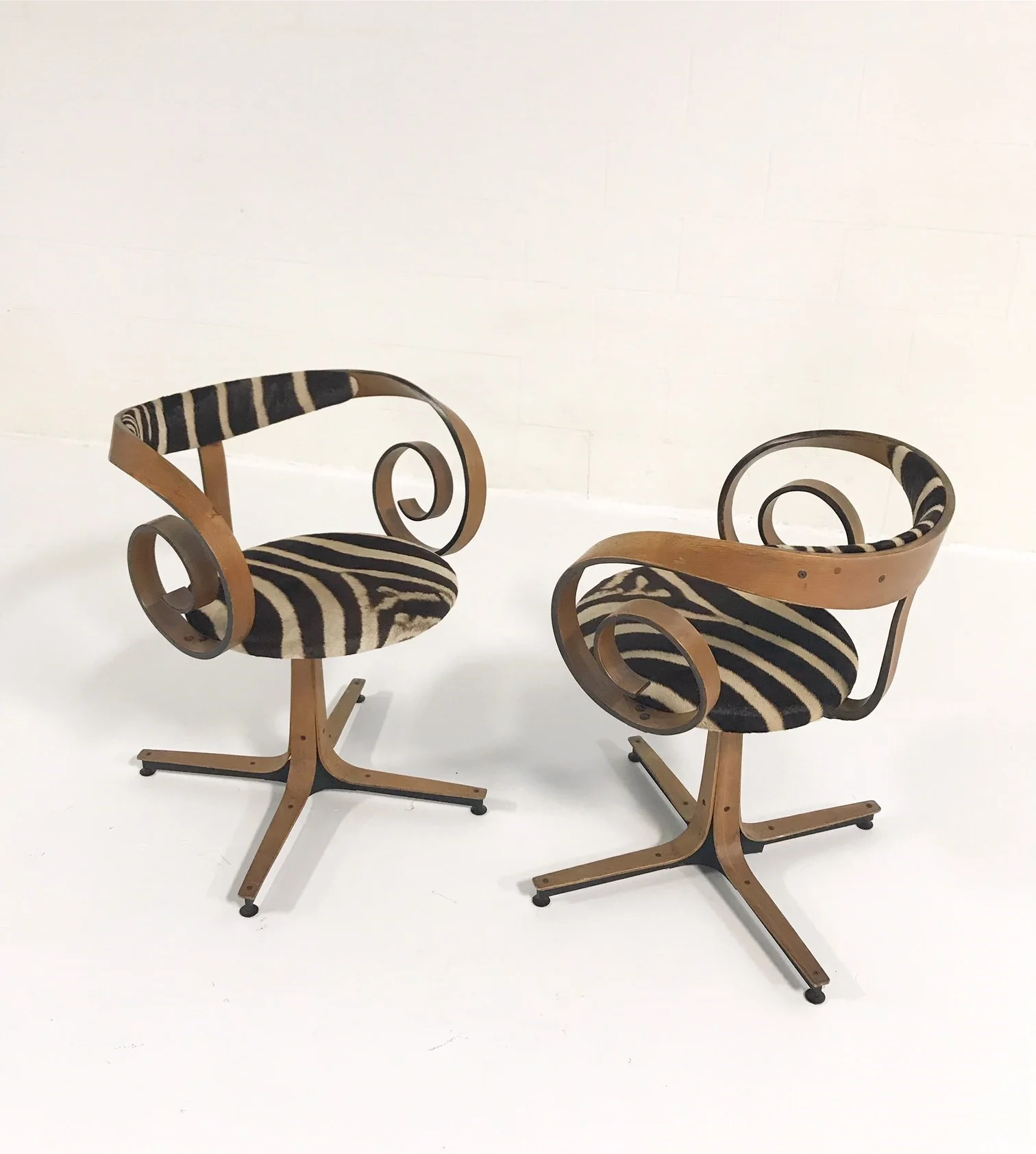 Sultana Chairs in Zebra Hide, pair - Image 7