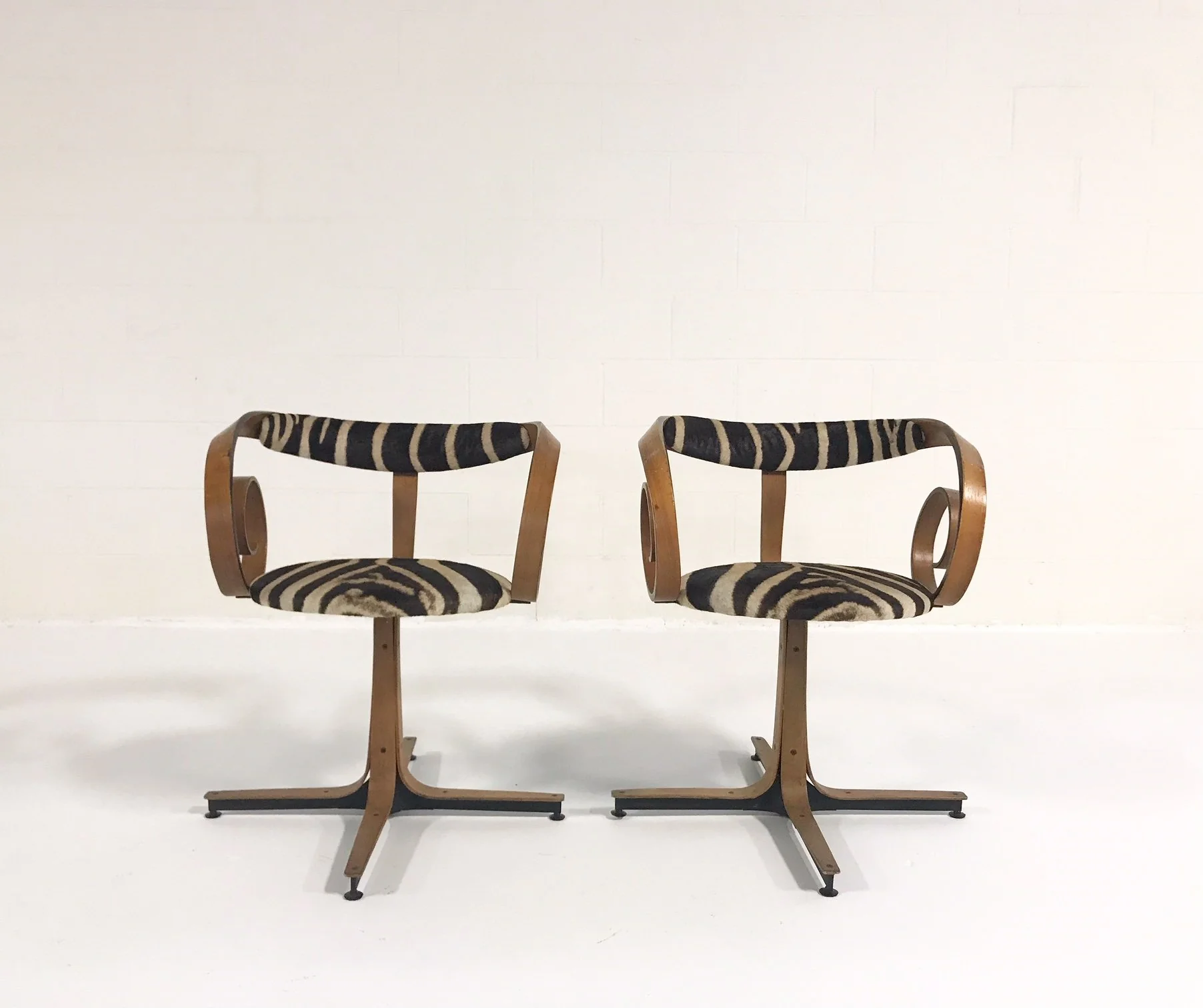 Sultana Chairs in Zebra Hide, pair - Image 8