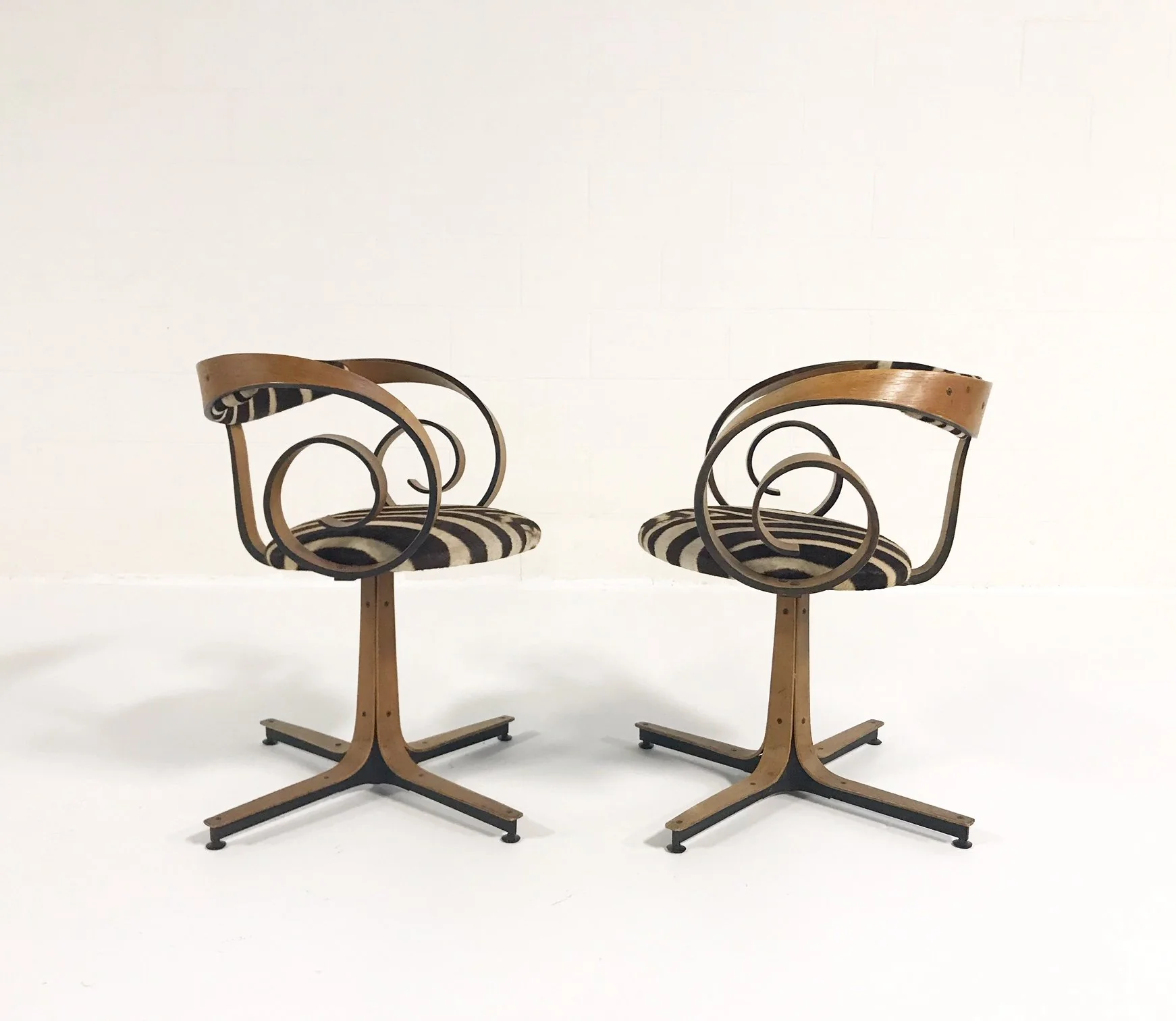 Sultana Chairs in Zebra Hide, pair - Image 9