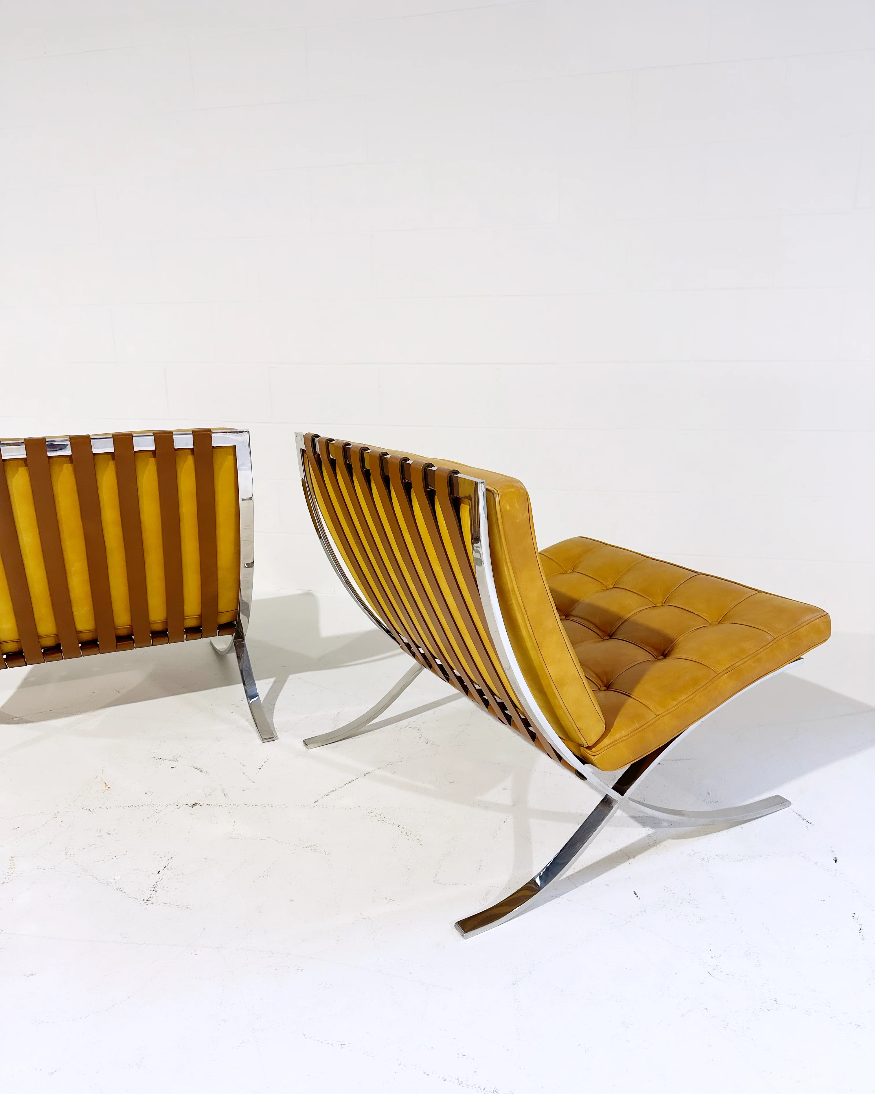Gerald R. Griffith Barcelona Chairs and Ottomans, Set of 4 - Image 7