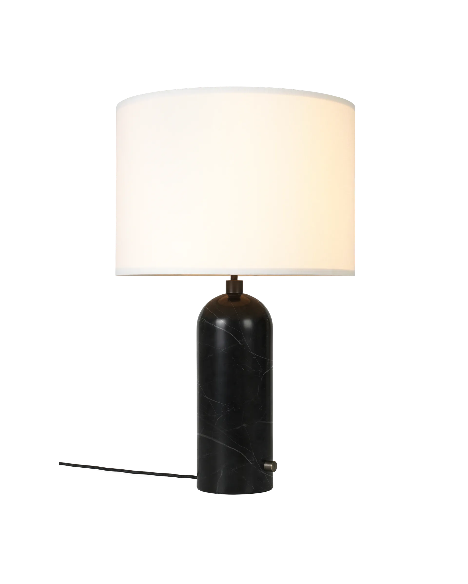 Gravity Table Lamp - Black Marble and Canvas Shade - Large - Image 2