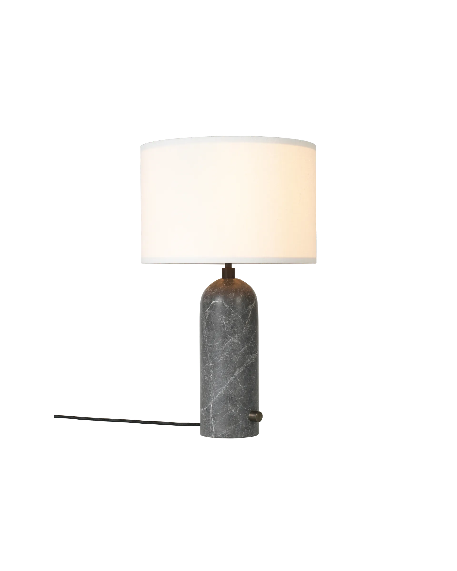 Gravity Table Lamp - Grey Marble and White Shade - Small - Image 2