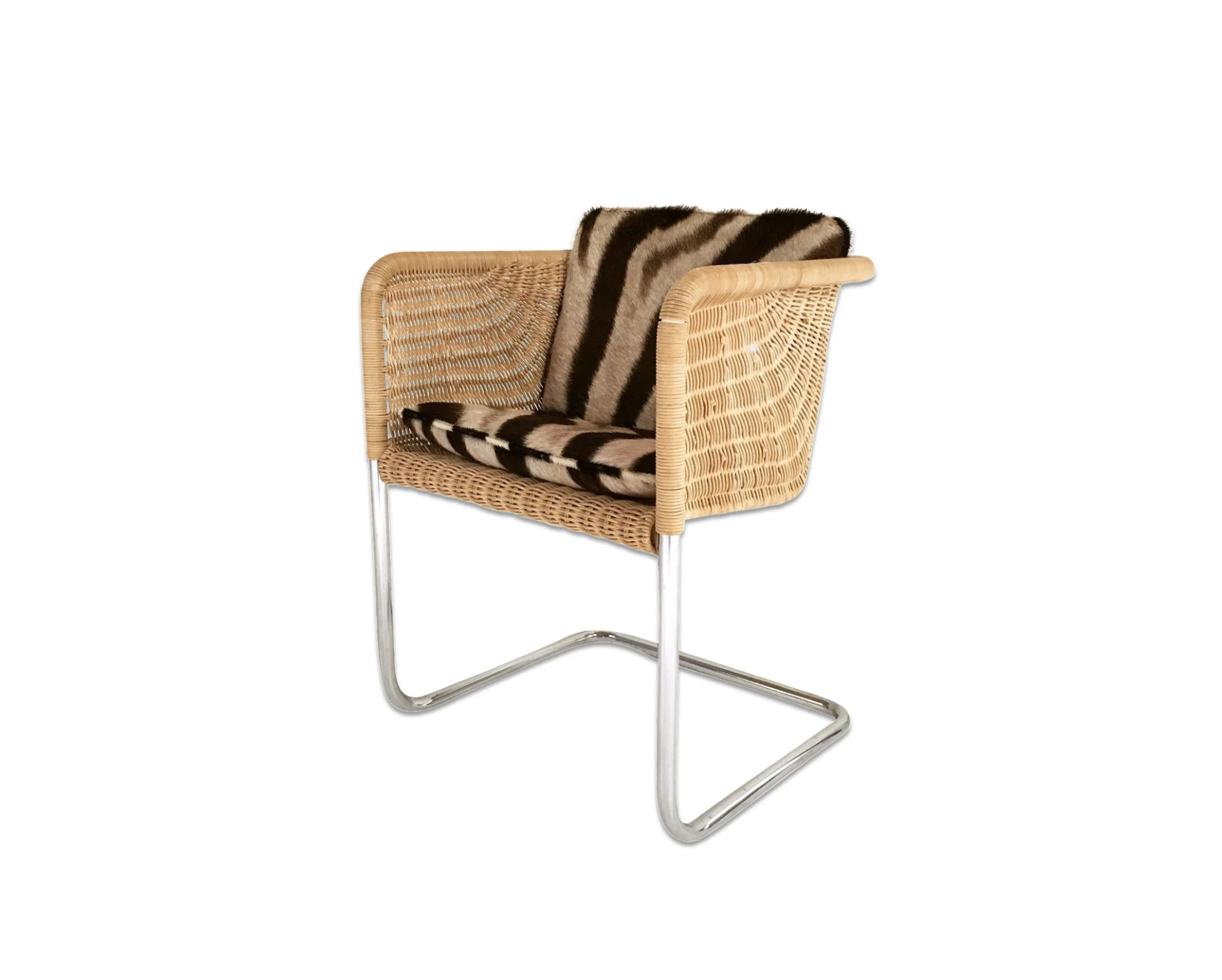 Wicker Chair with Zebra Cushions - Image 7