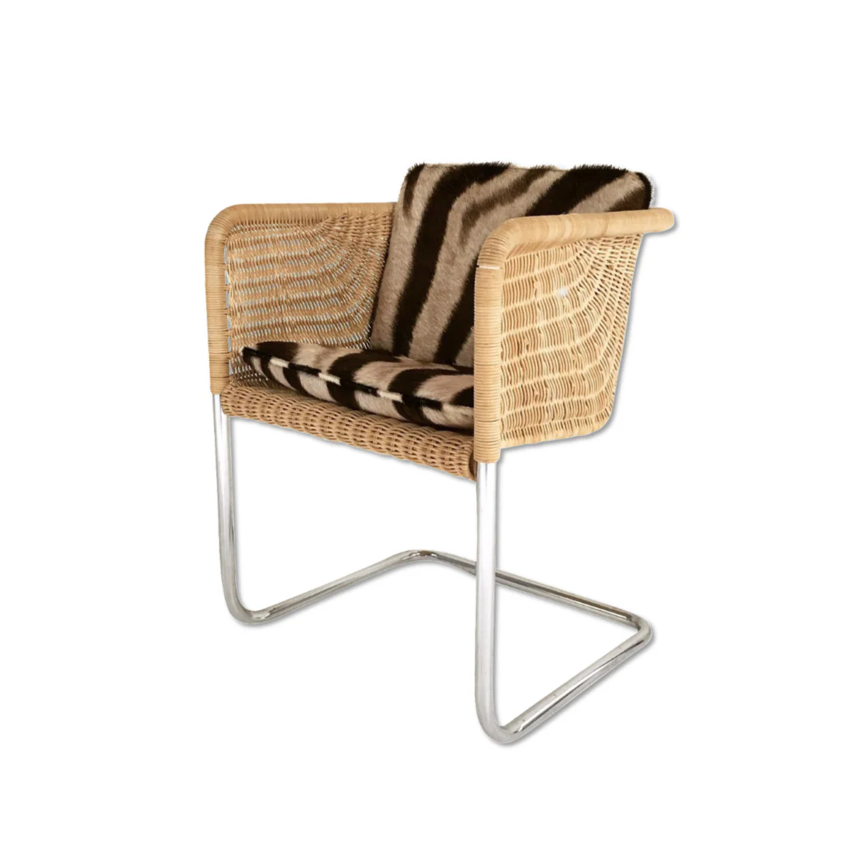 Wicker Chair with Zebra Cushions - Image 8