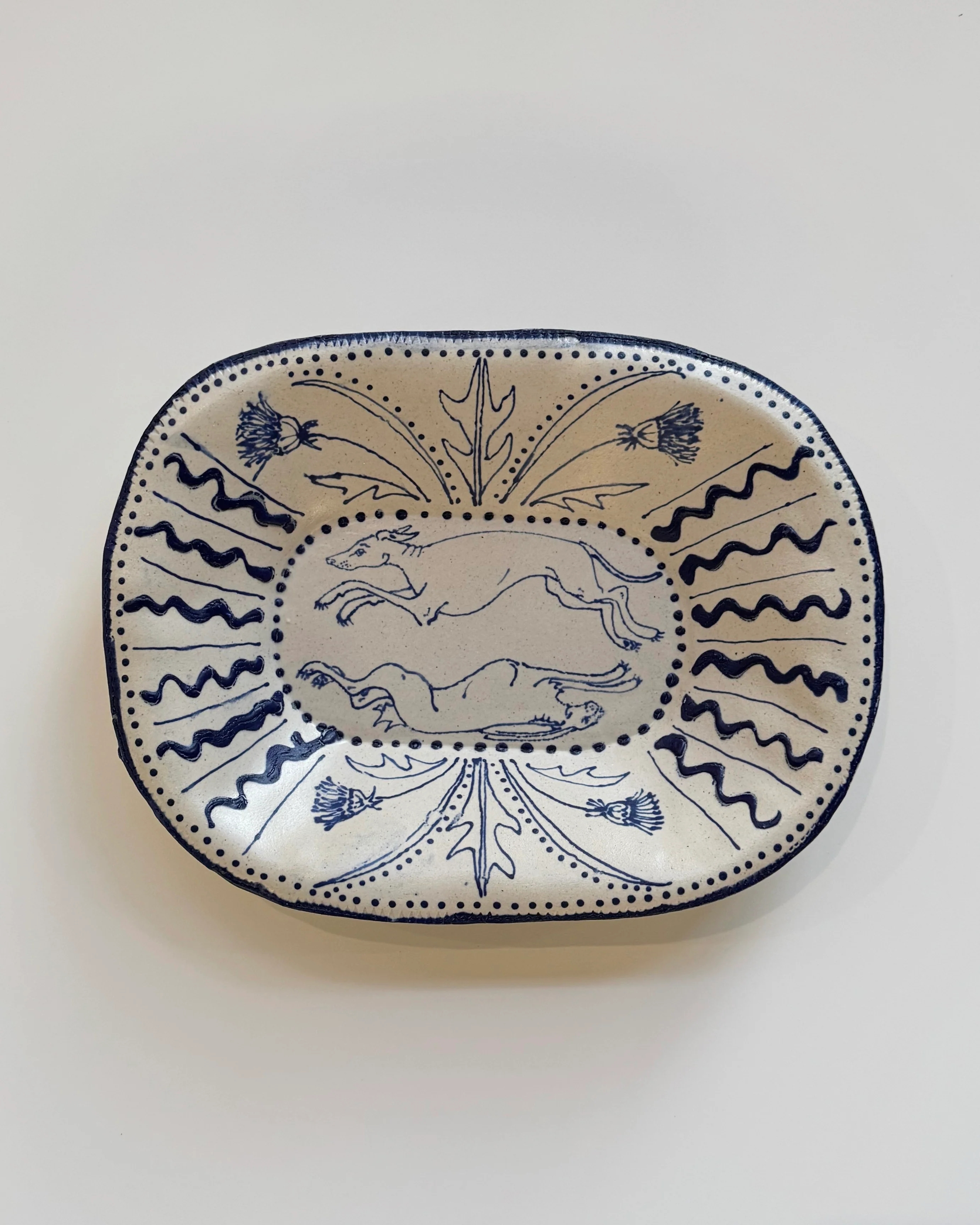 Hound and Hare Serving Dish