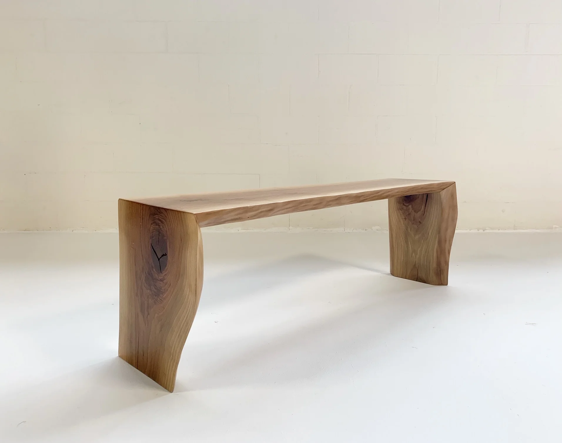Walnut Bench with Gotland Sheepskin