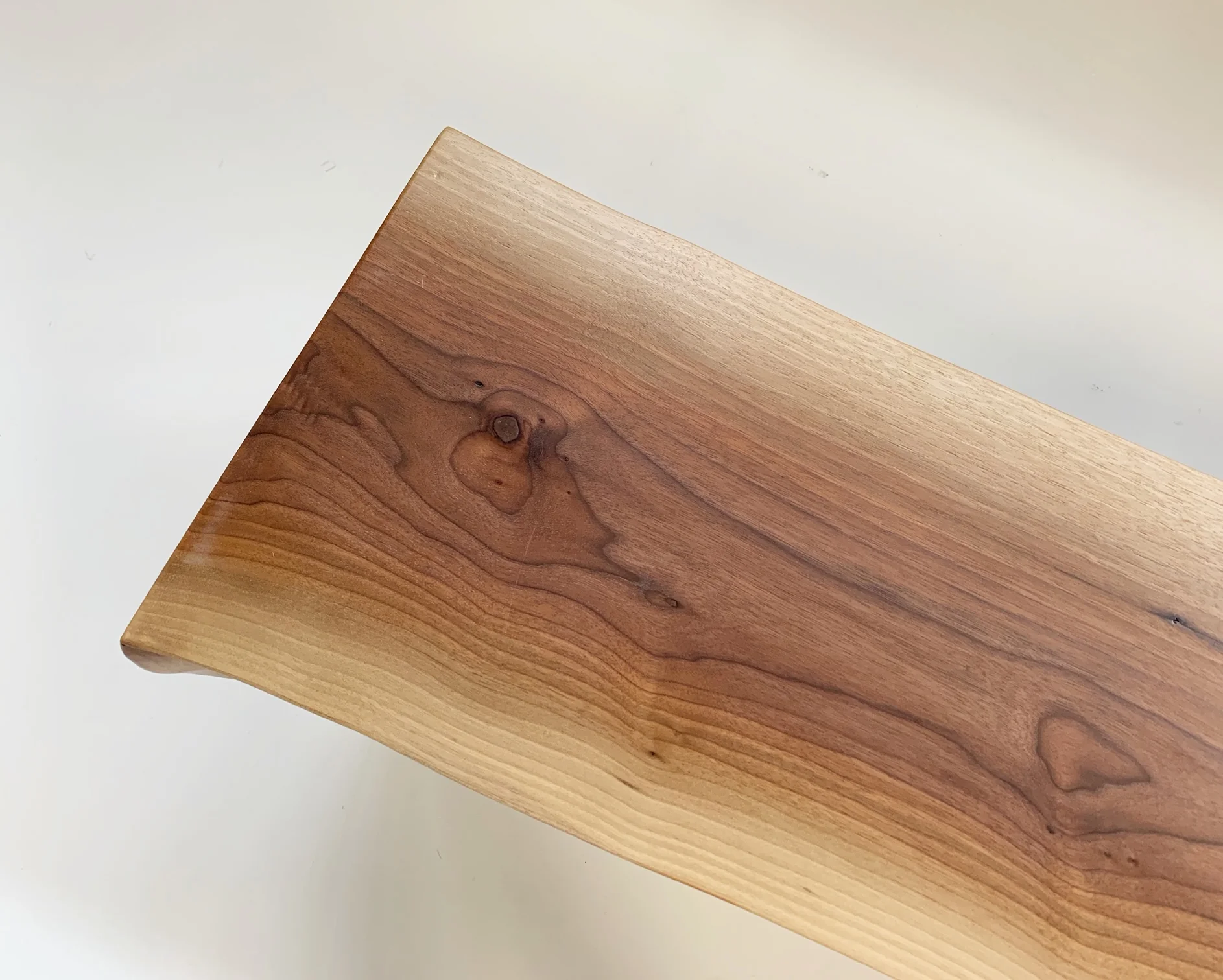 Walnut Bench with Gotland Sheepskin - Image 2