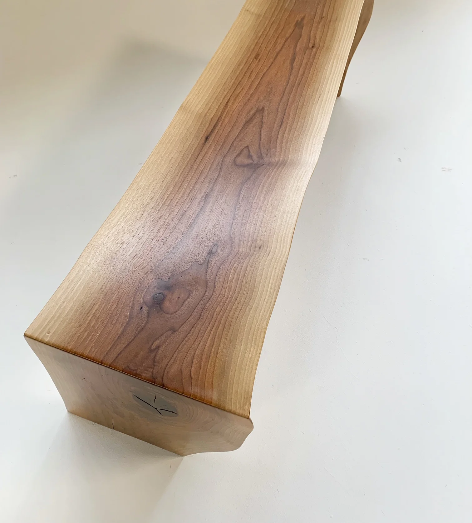 Walnut Bench with Gotland Sheepskin - Image 7