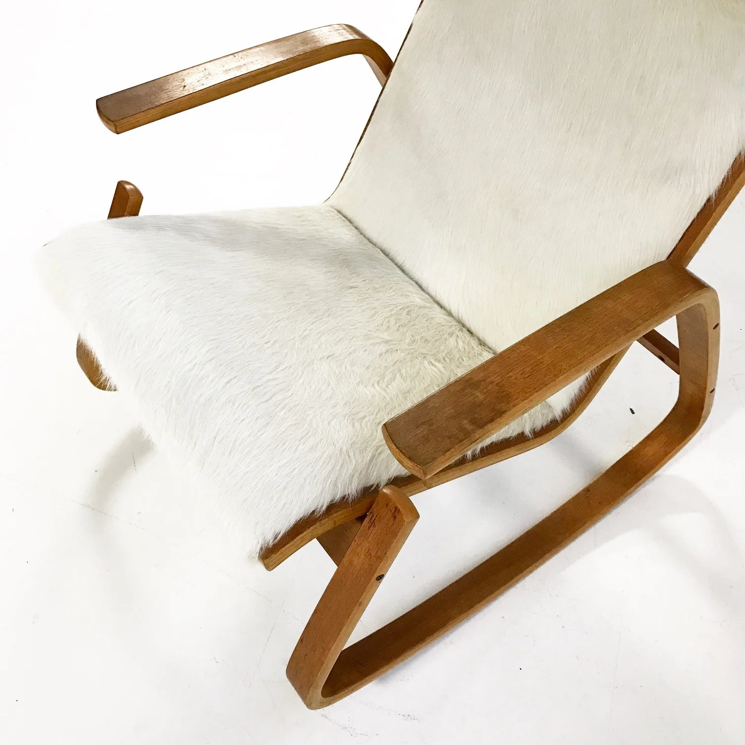 Danish Modern Rocking Chair in Brazilian Cowhide - Image 2