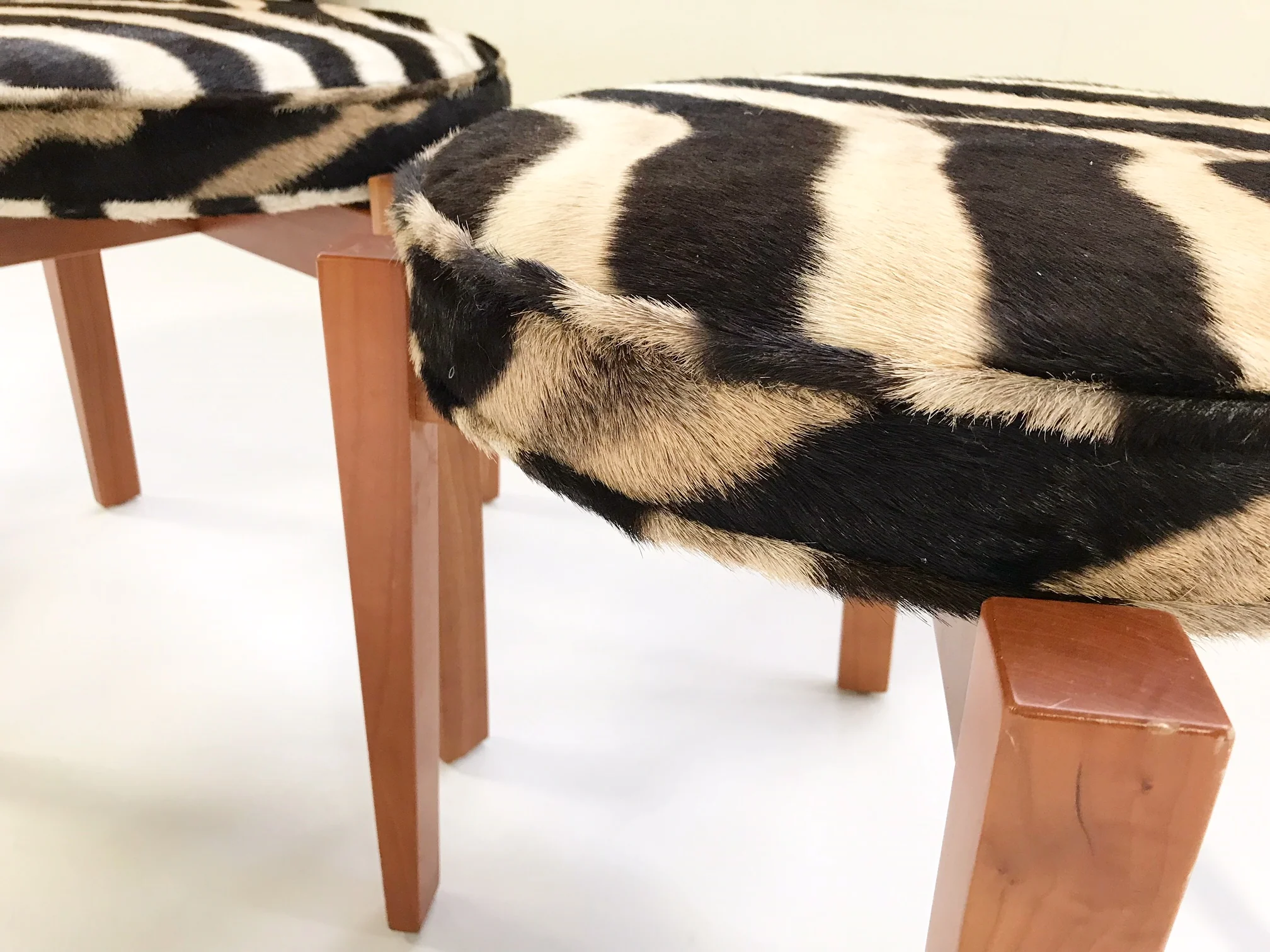 Stools in Zebra Hide, pair - Image 2