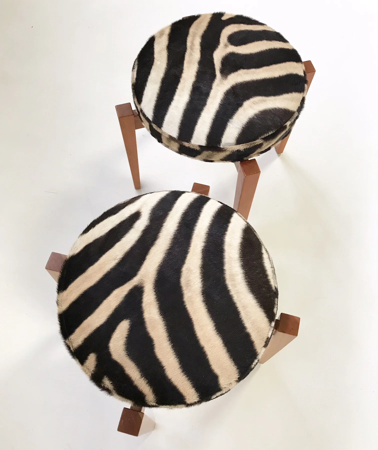 Stools in Zebra Hide, pair - Image 3