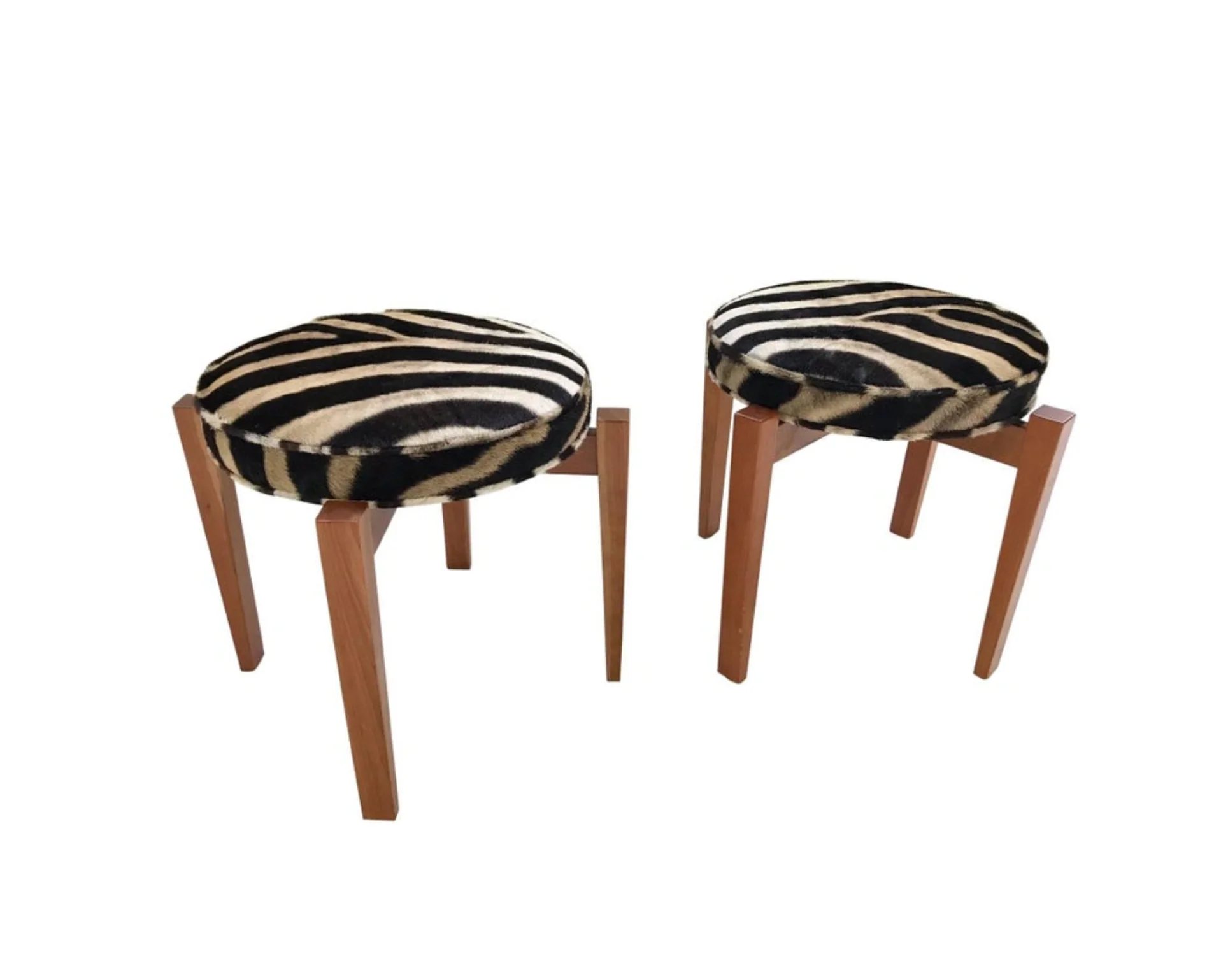 Stools in Zebra Hide, pair - Image 5