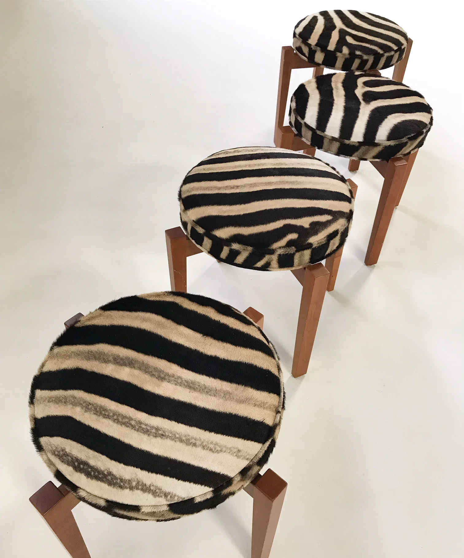 Stools in Zebra Hide, set of 4 - Image 4
