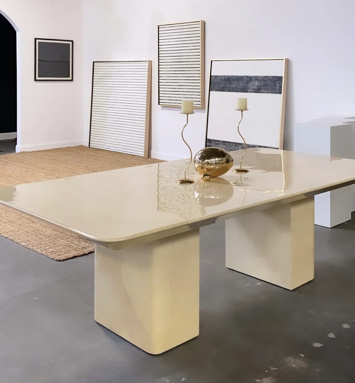 Lacquered Goatskin 8-Foot Long Dining Table