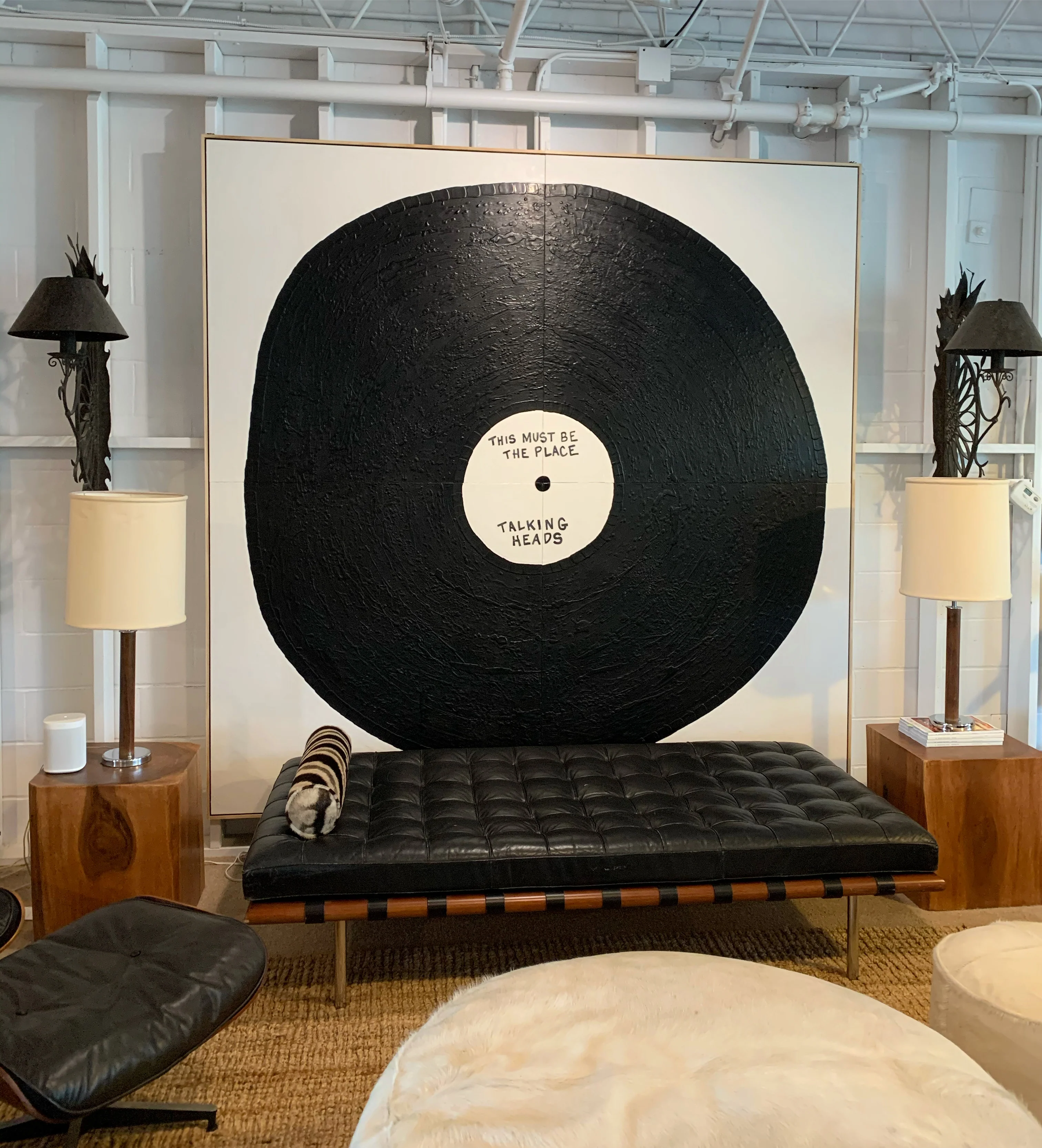 The Forsyth Cloud Ottoman in Cowhide - Image 5