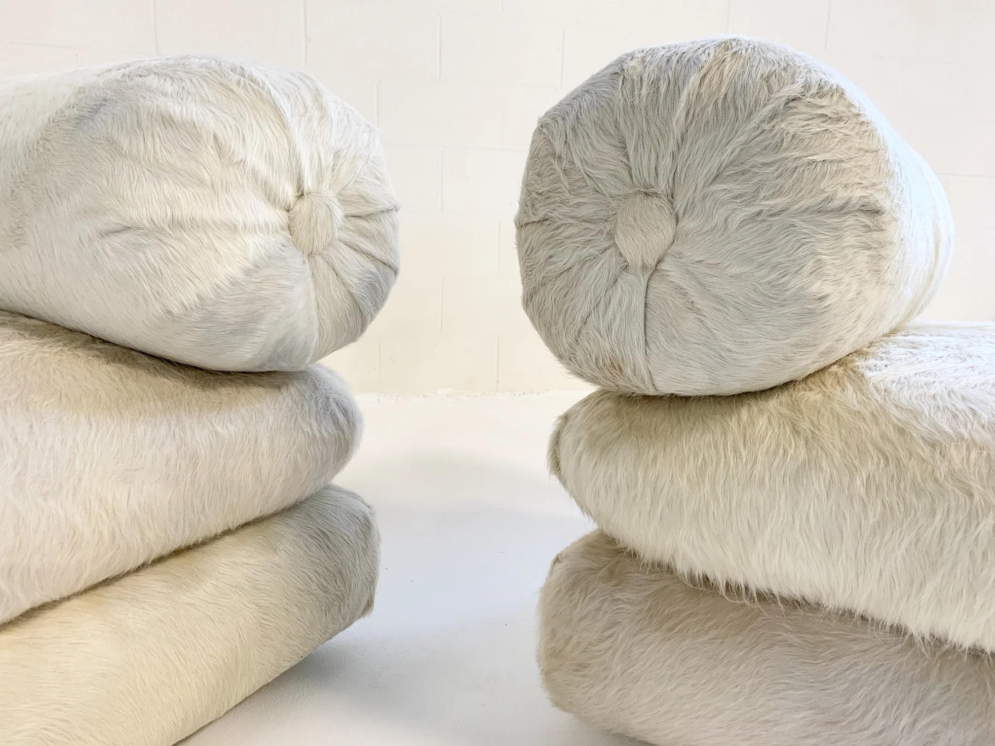 Large Slipper Chairs in Brazilian Cowhide, pair - Image 4