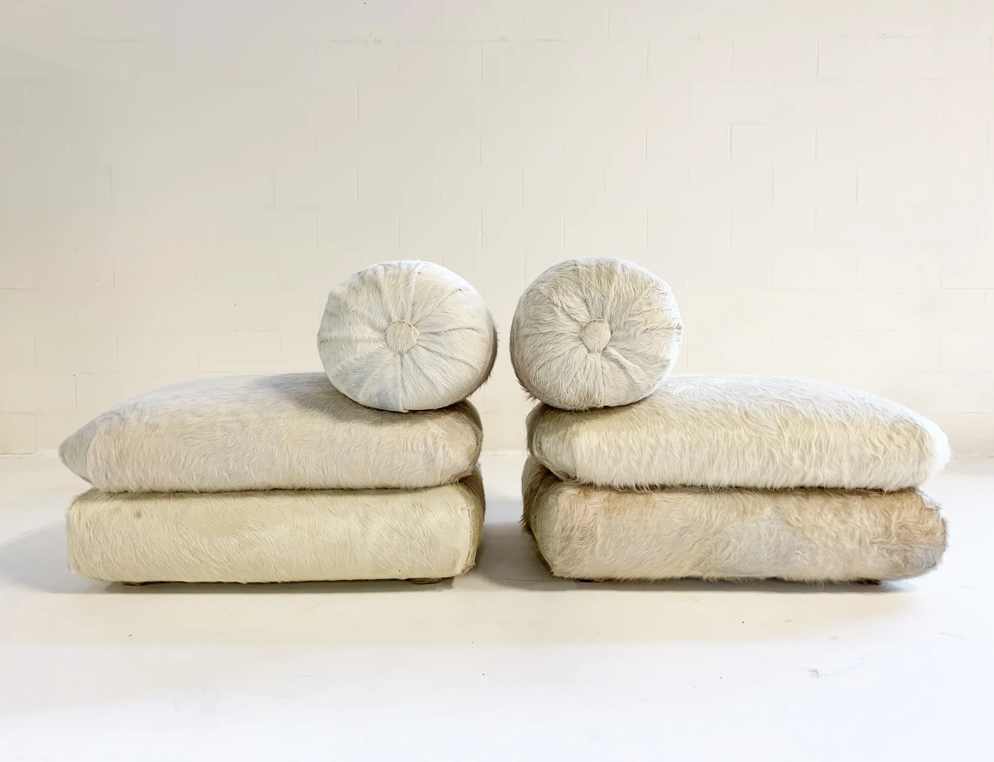 Large Slipper Chairs in Brazilian Cowhide, pair - Image 5