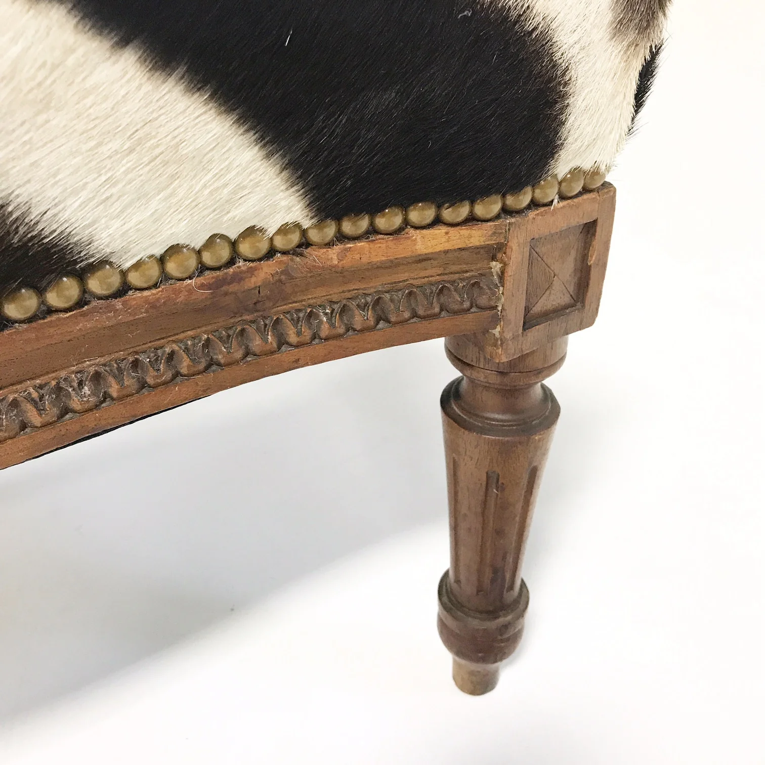 Large Ottoman in Zebra Hide - Image 10