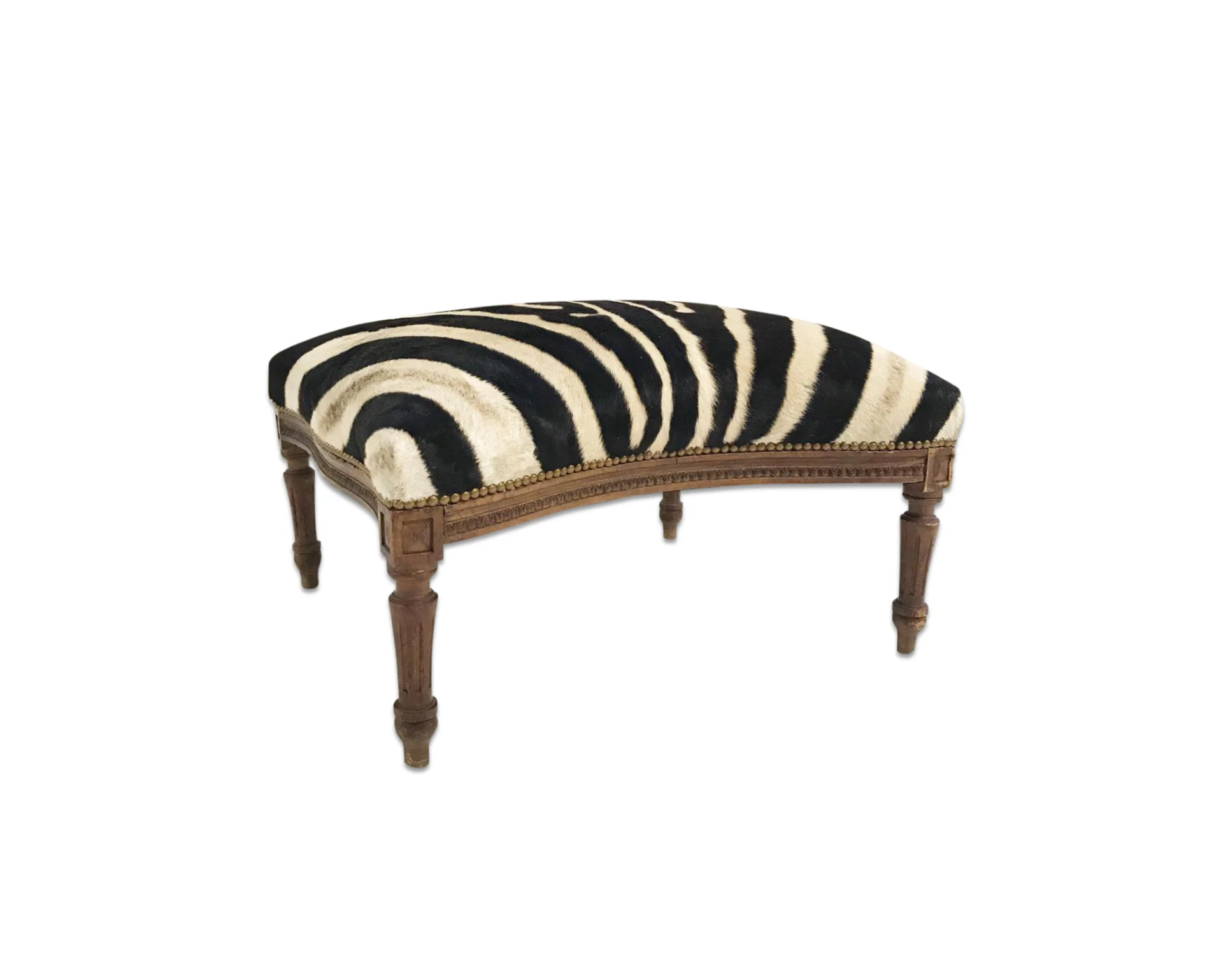 Large Ottoman in Zebra Hide - Image 11