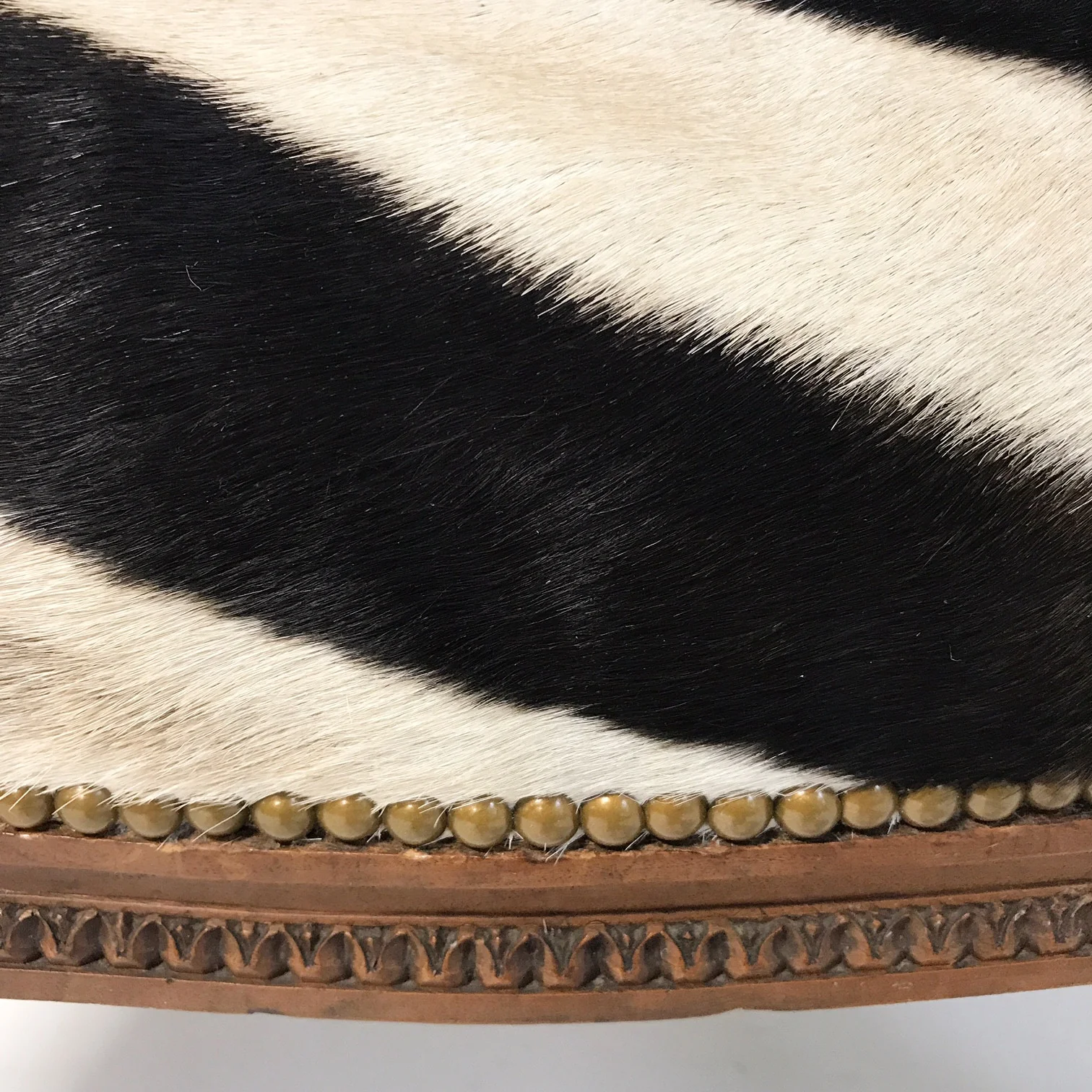 Large Ottoman in Zebra Hide - Image 3