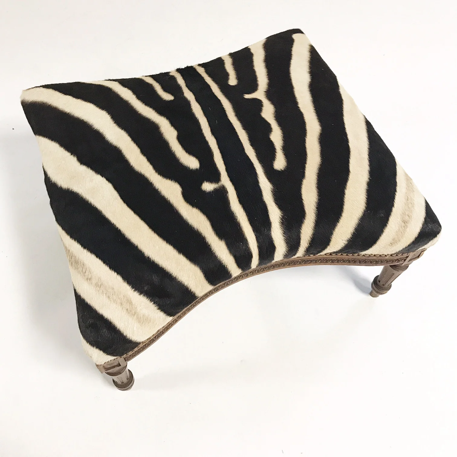 Large Ottoman in Zebra Hide - Image 4