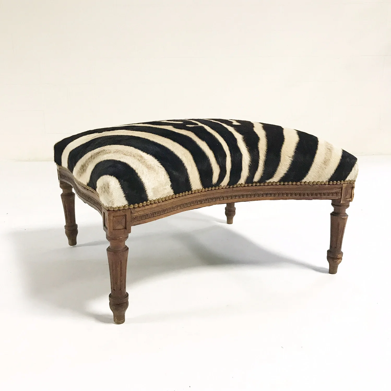 Large Ottoman in Zebra Hide - Image 5