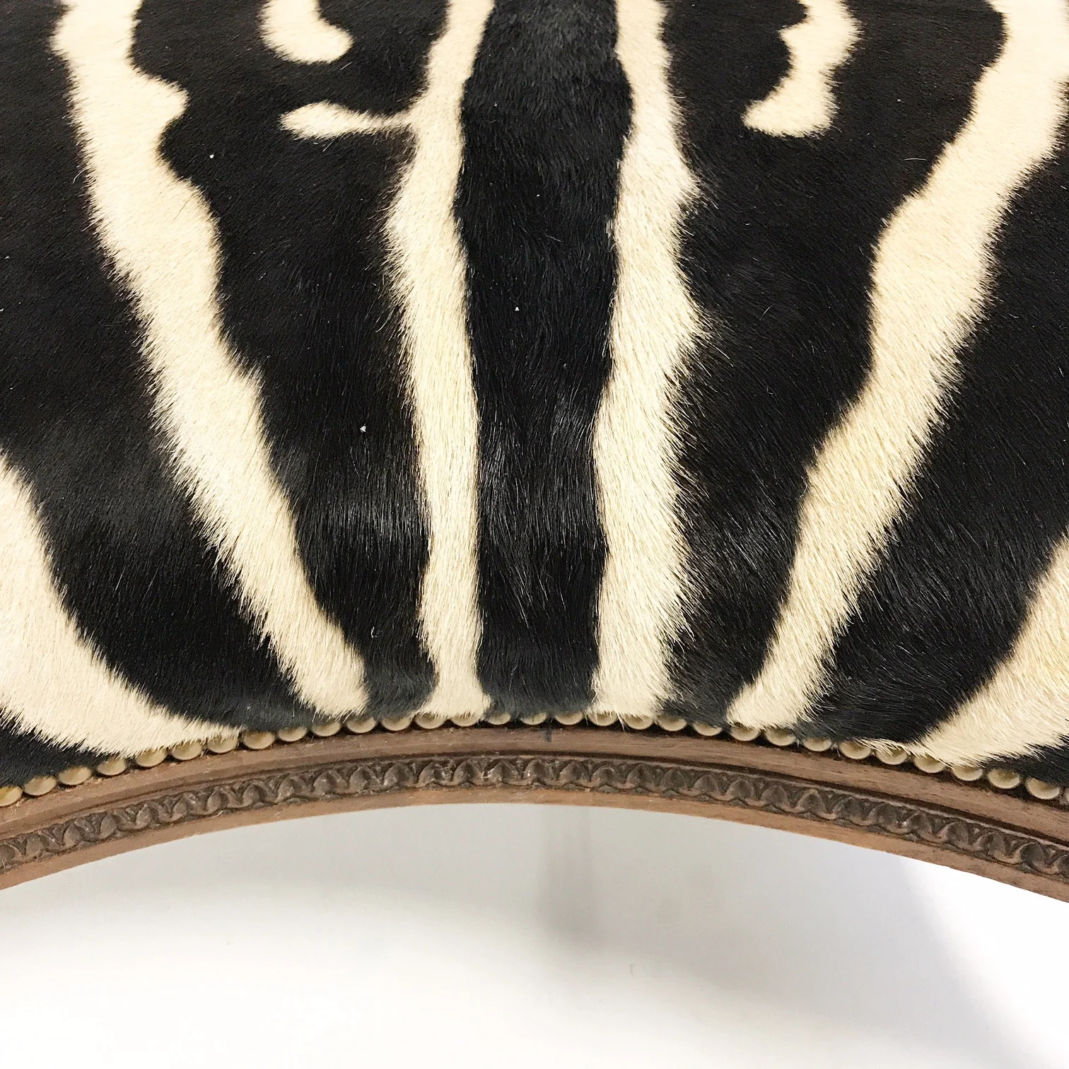 Large Ottoman in Zebra Hide - Image 6