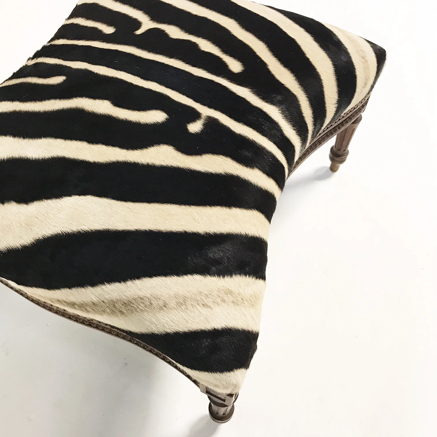 Large Ottoman in Zebra Hide - Image 8