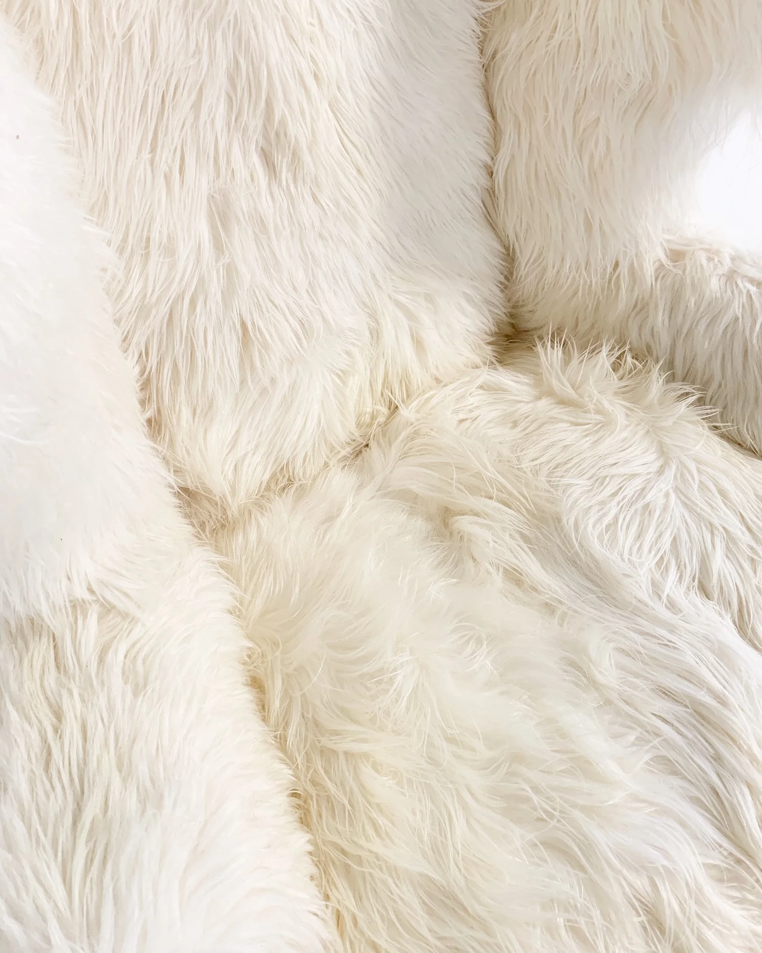 Large Wingback Chair and Ottoman in Angora Goatskin - Image 3