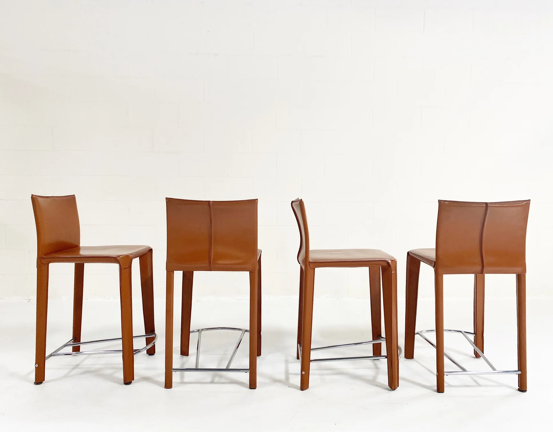 Leather Counter Stools, Set of 4 - Image 2
