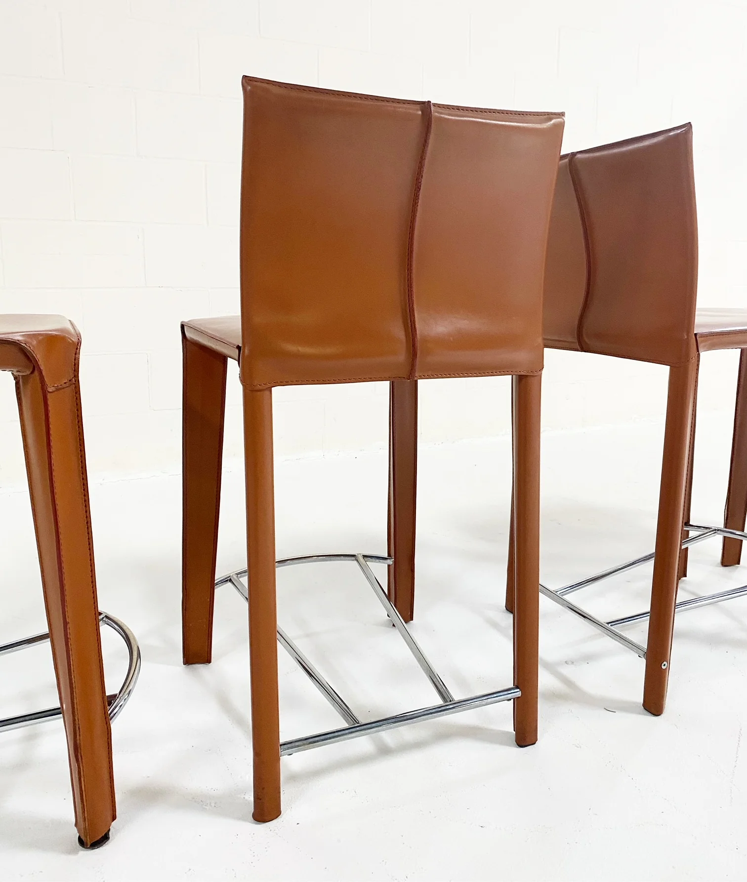 Leather Counter Stools, Set of 4 - Image 5