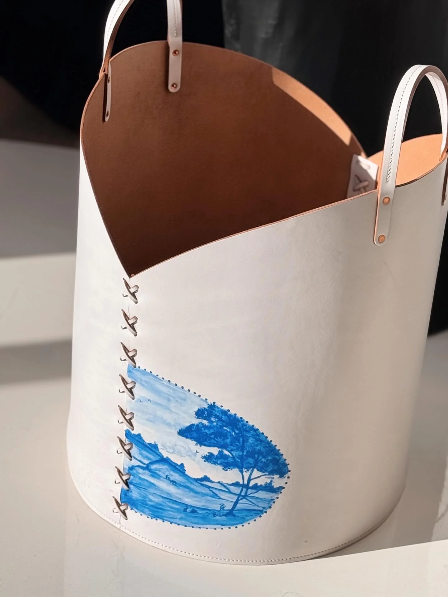 Log Basket, Hand-Painted, One-of-a-Kind - Image 12