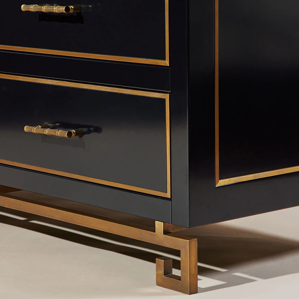 Louis Chest of Drawers - Black Lacquer - Image 3