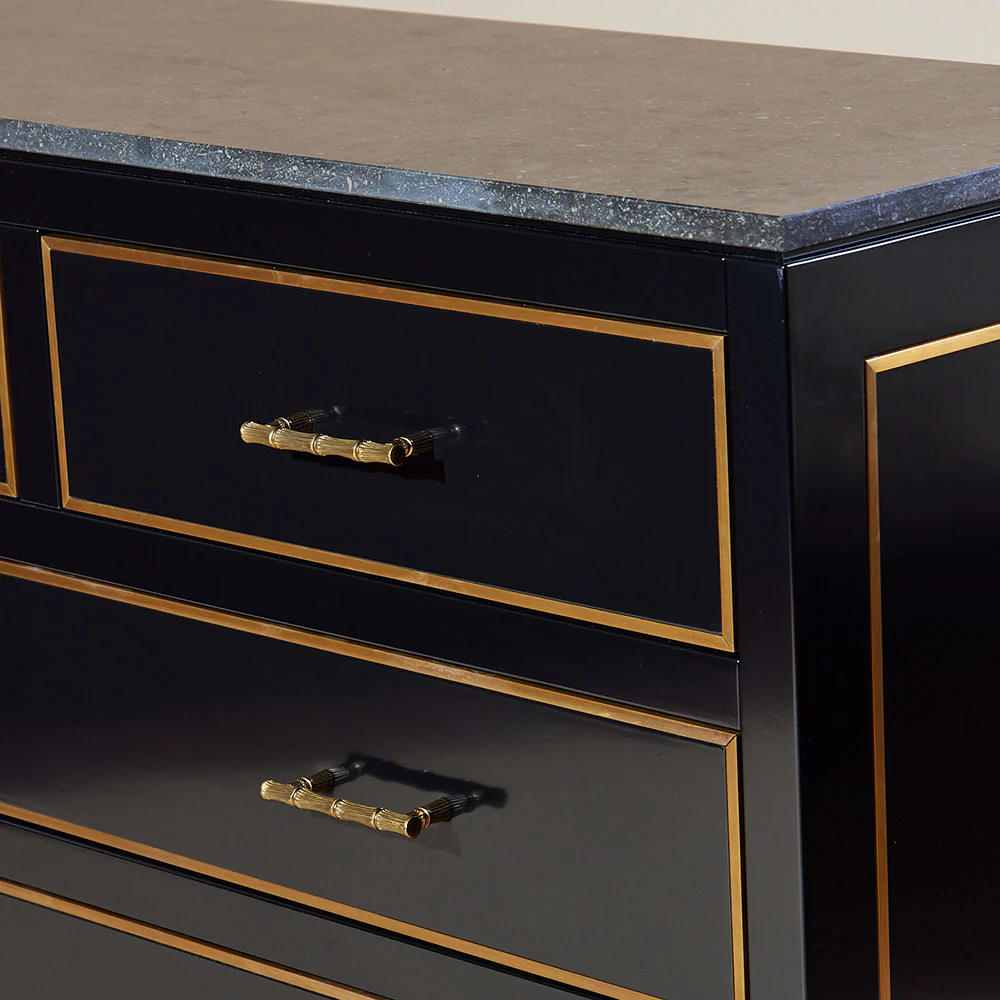 Louis Chest of Drawers - Black Lacquer - Image 4