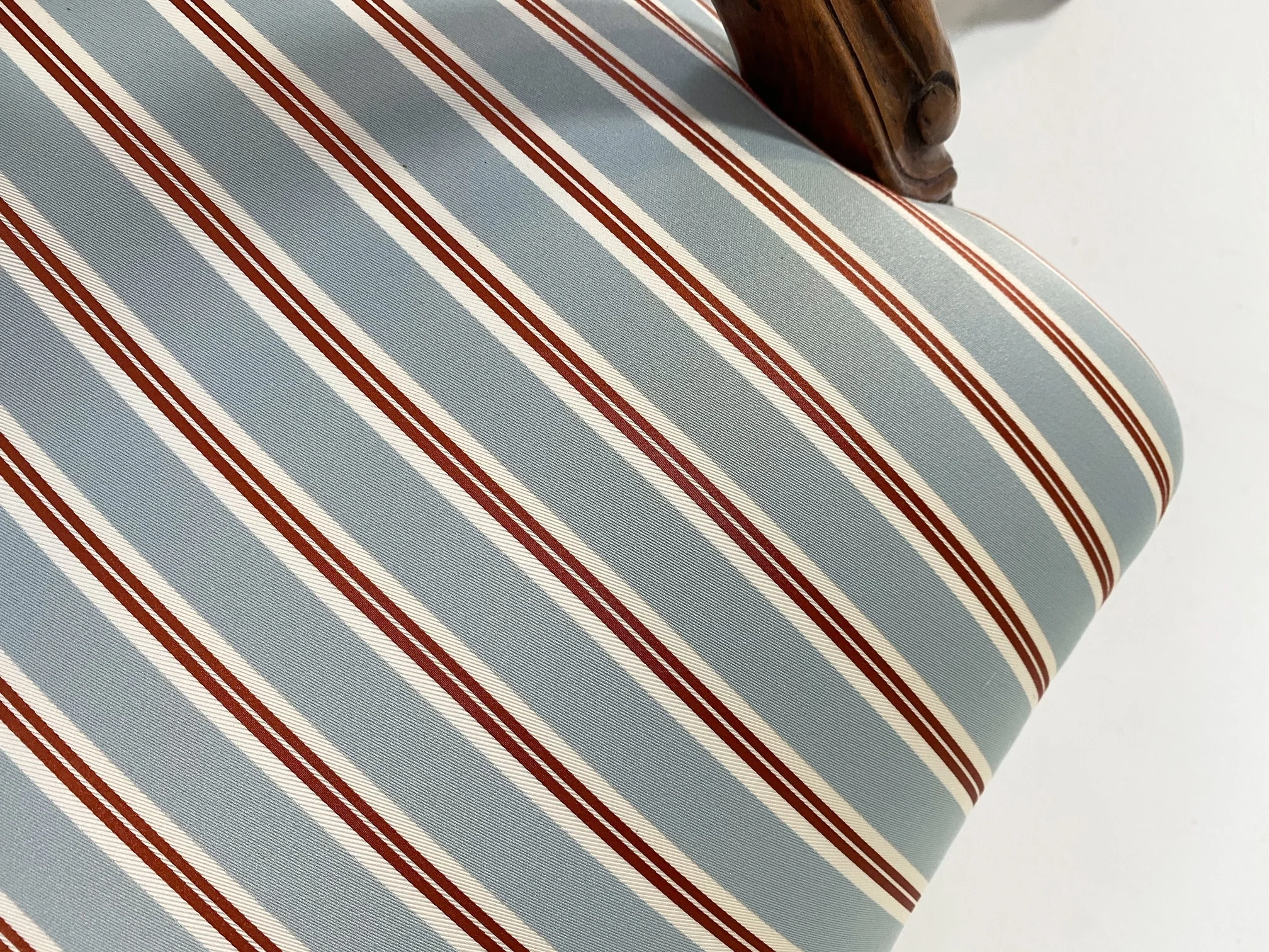 Louis XV Style Beech Fauteuils in Dedar Stripe, Pair - Image 6