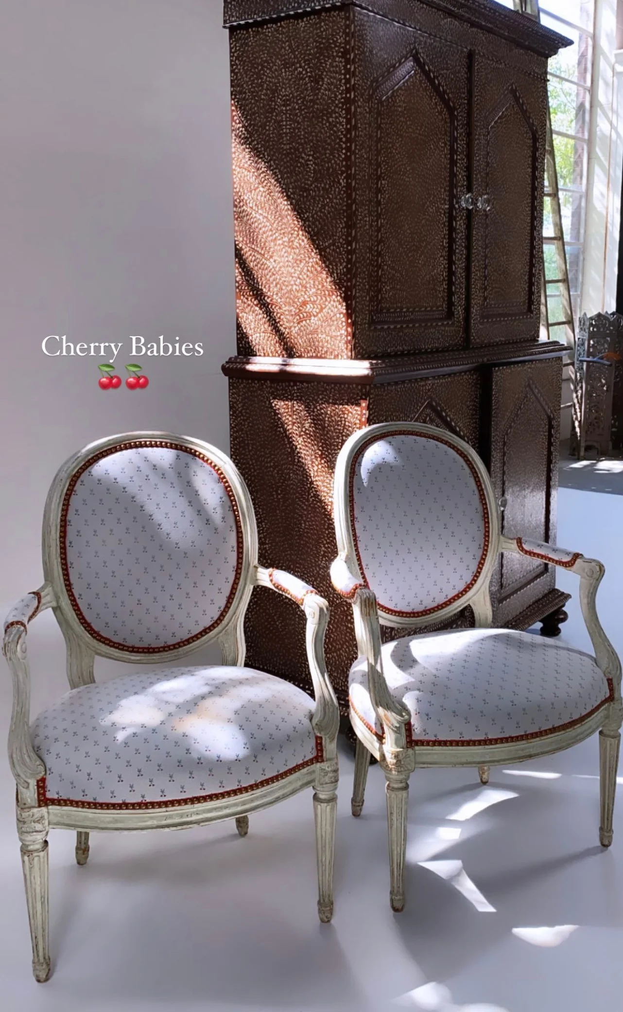 Louis XV Style Chairs in Dedar "Cherry Oh" Fabric - Image 11