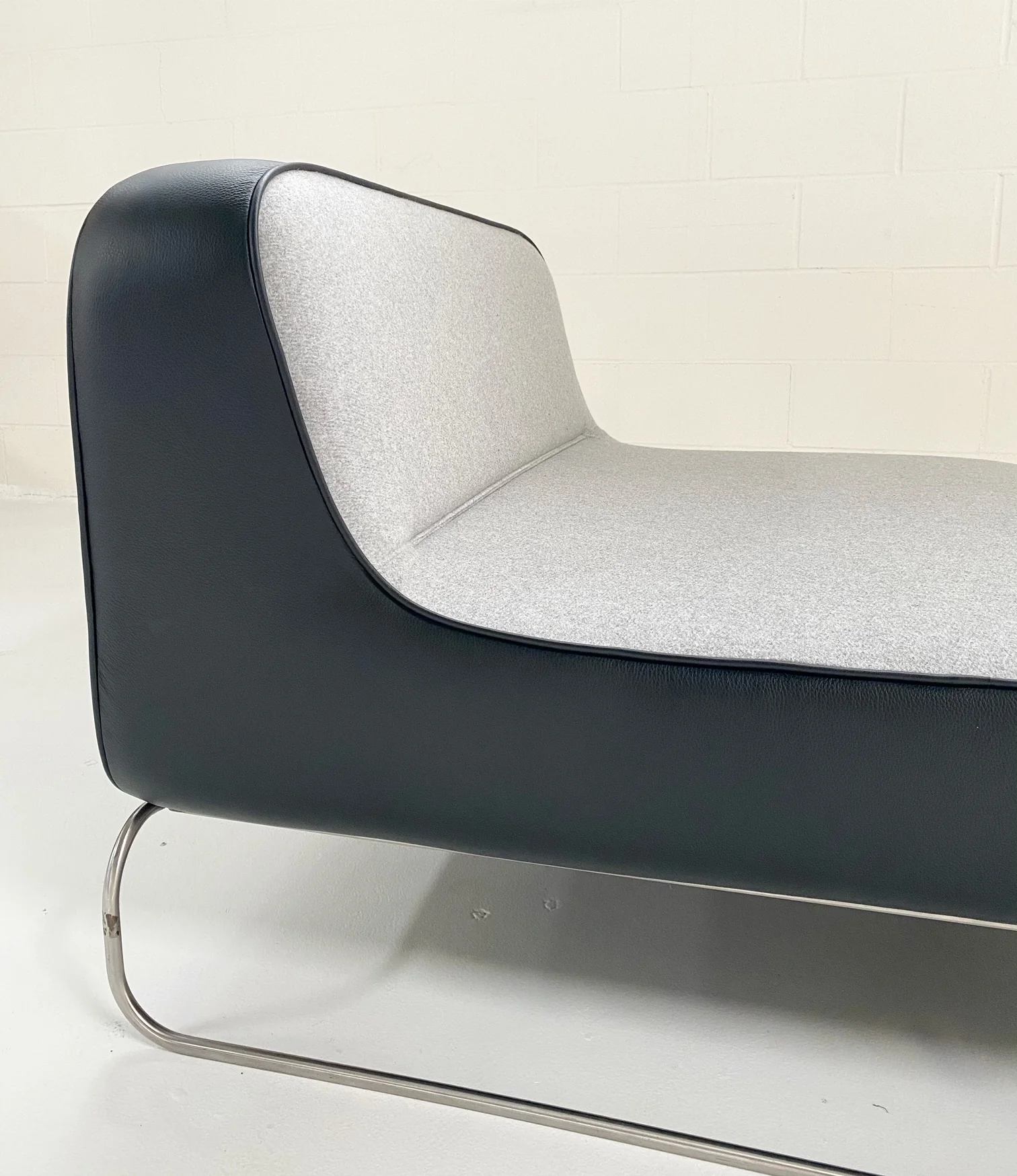 Lounge Chair & Ottoman in Loro Piana Cashmere and Leather - Image 4