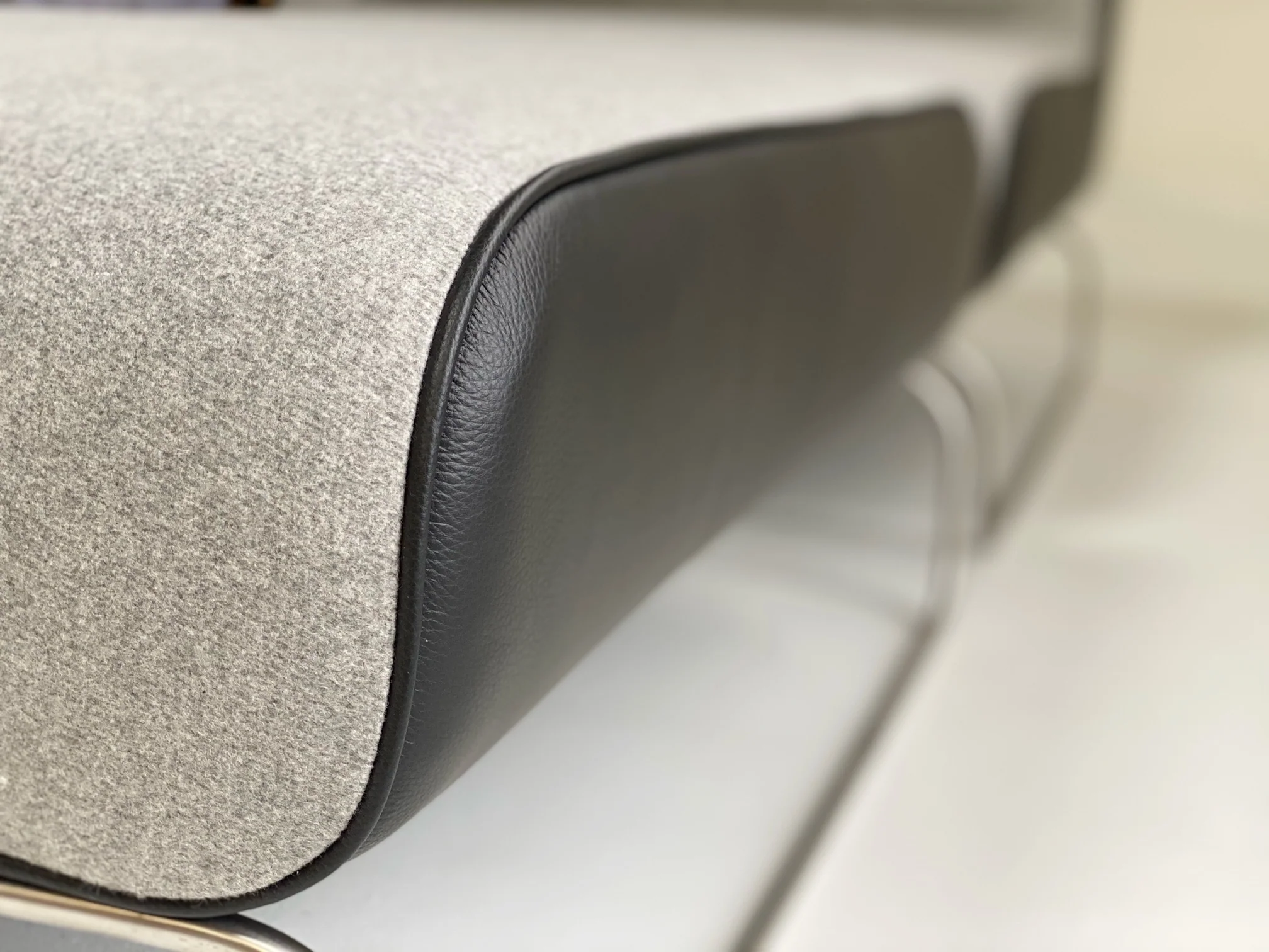Lounge Chair & Ottoman in Loro Piana Cashmere and Leather - Image 8