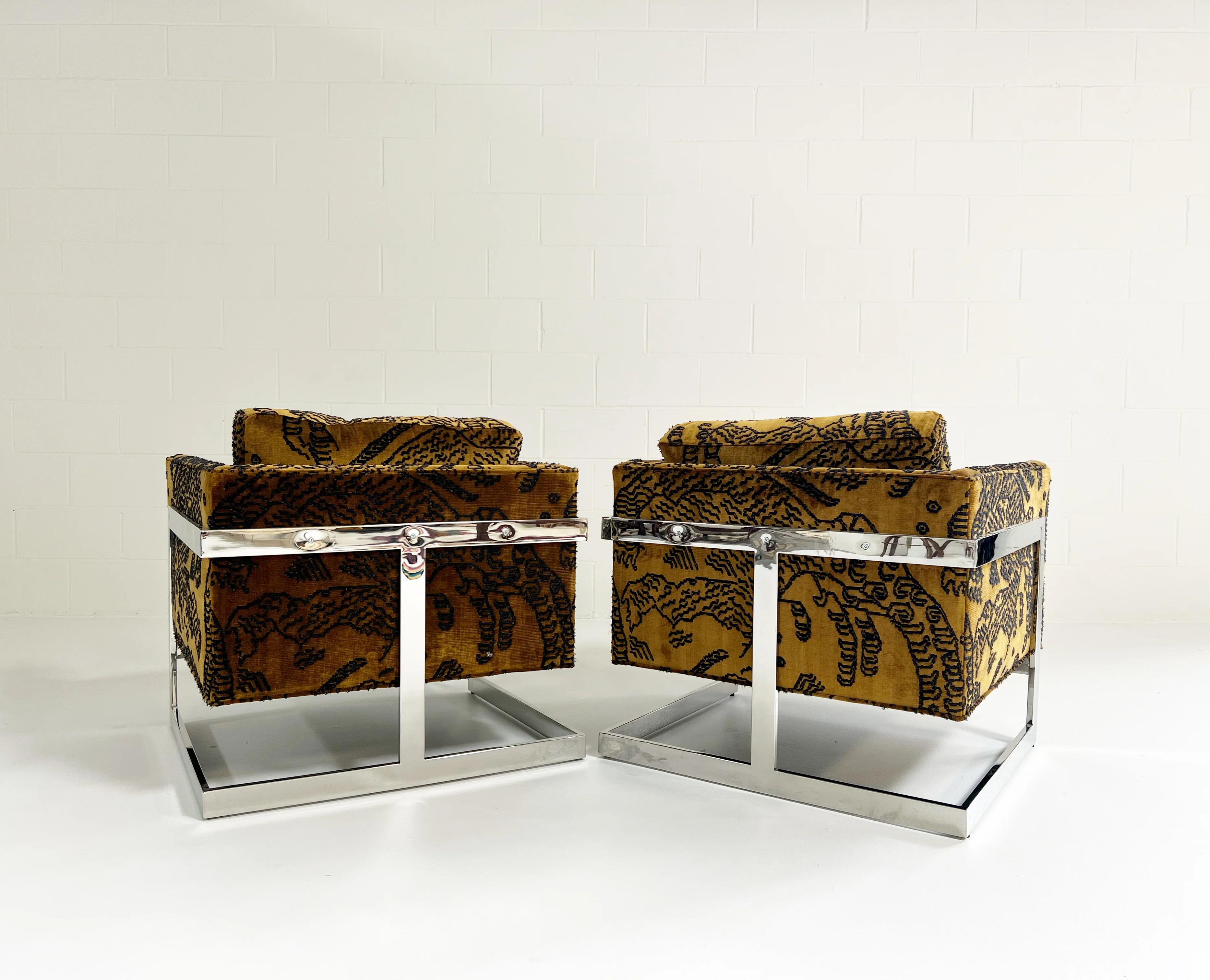 Lounge Chairs in Dedar Tiger Mountain, Pair - Image 11