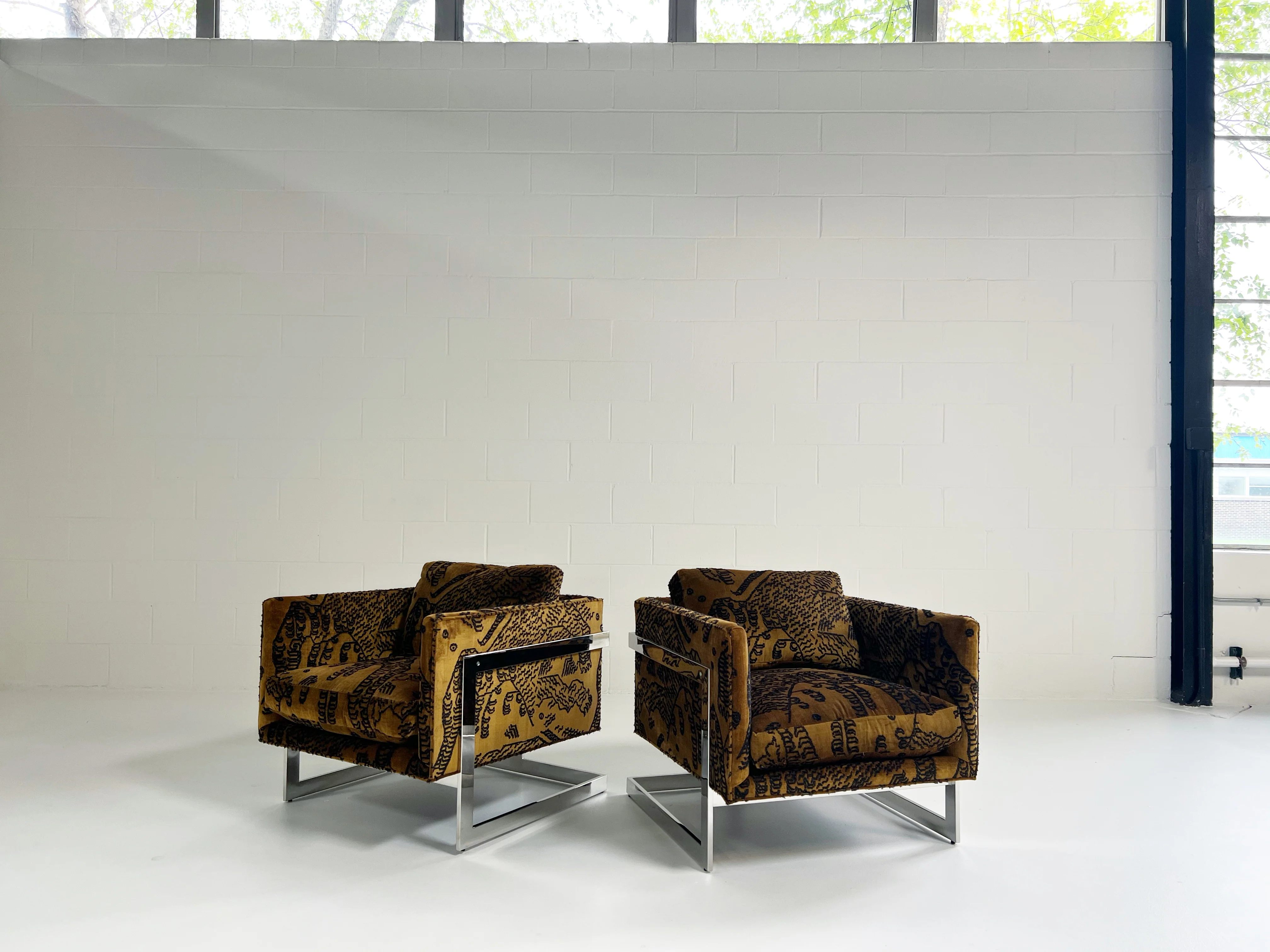Lounge Chairs in Dedar Tiger Mountain, Pair - Image 12