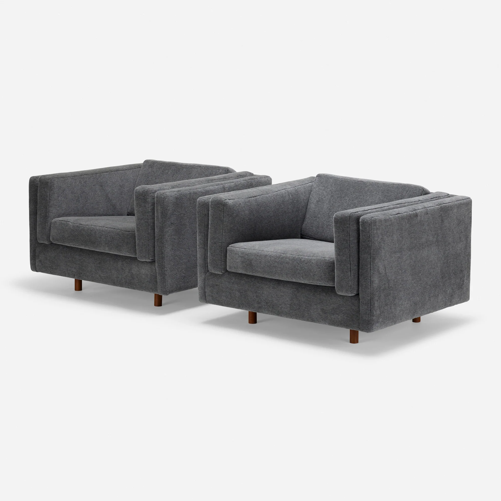 Lounge Chairs in Grey Mohair, Pair - Image 11