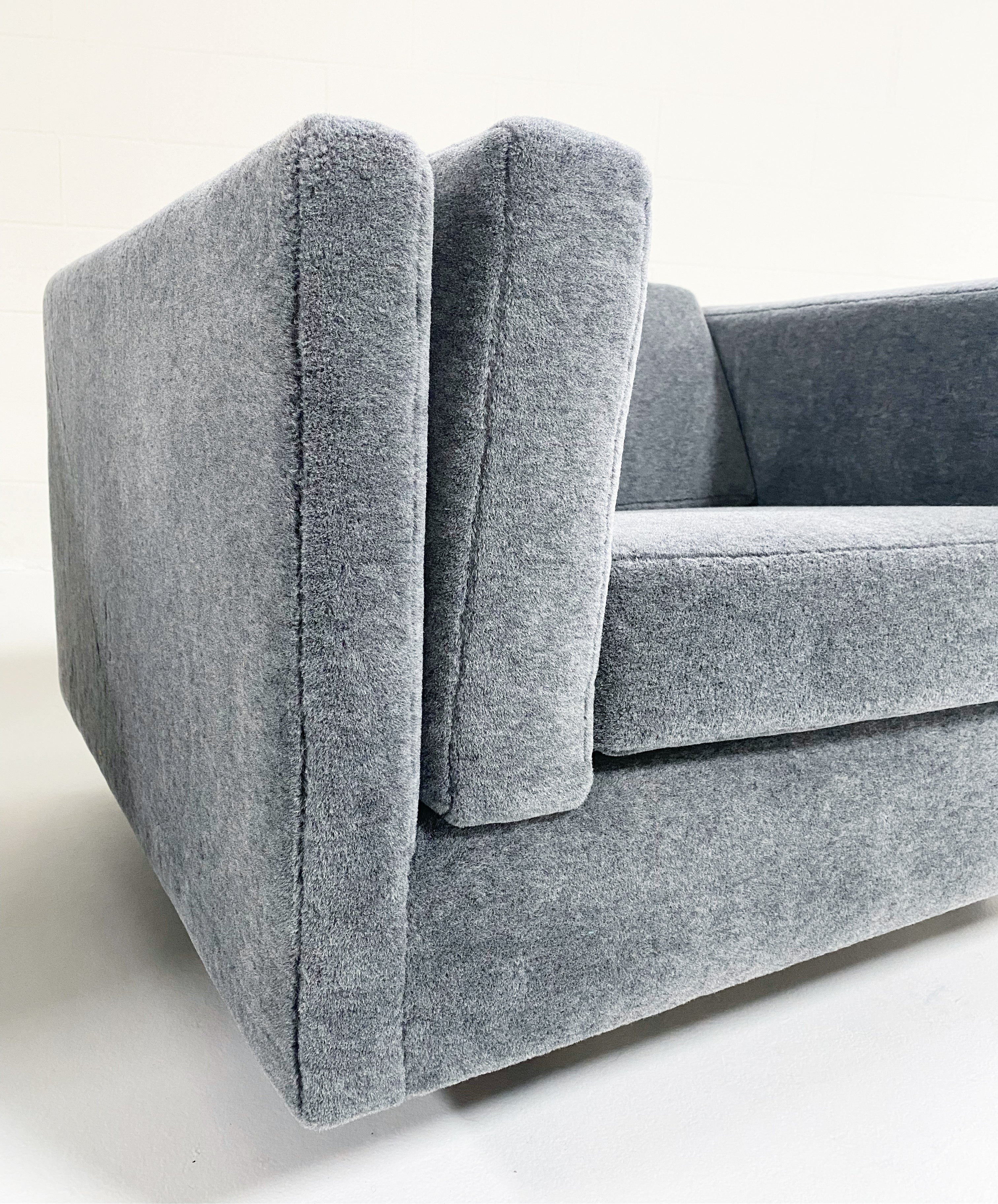 Lounge Chairs in Grey Mohair, Pair - Image 5