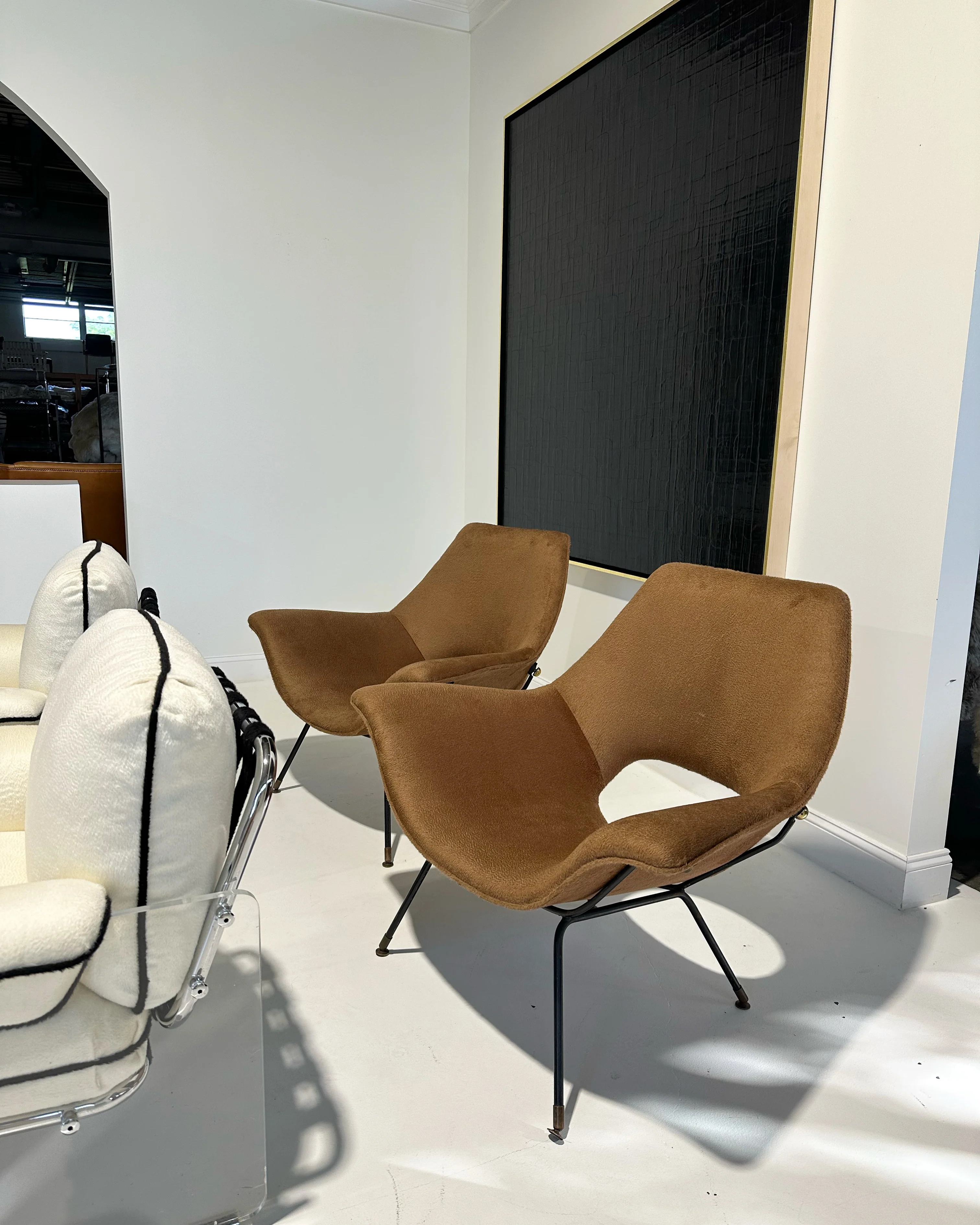 Lounge Chairs in Inata Alpaca Fabric, pair - Image 5
