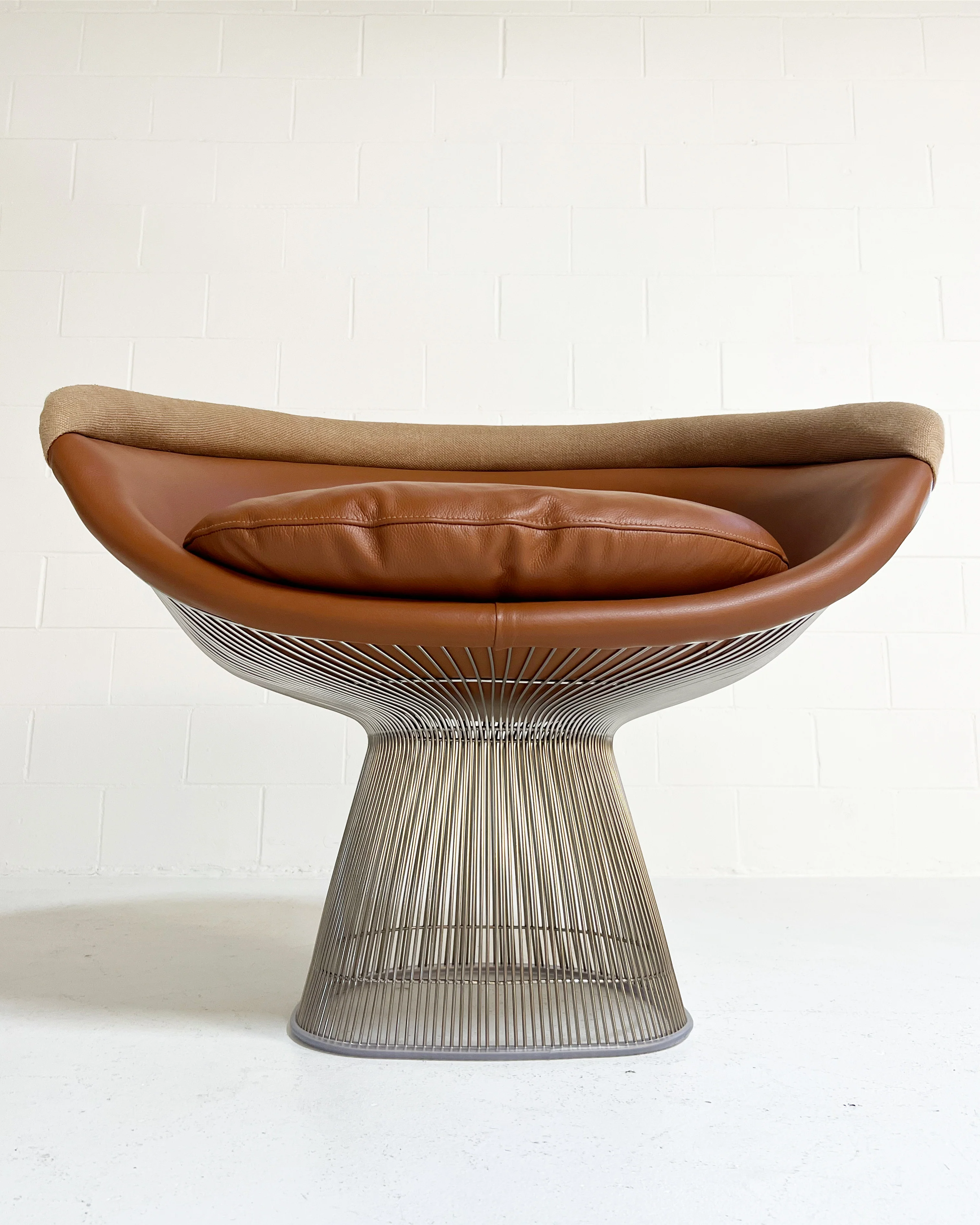 Lounge Chairs in Loro Piana Leather and Linen, pair - Image 6
