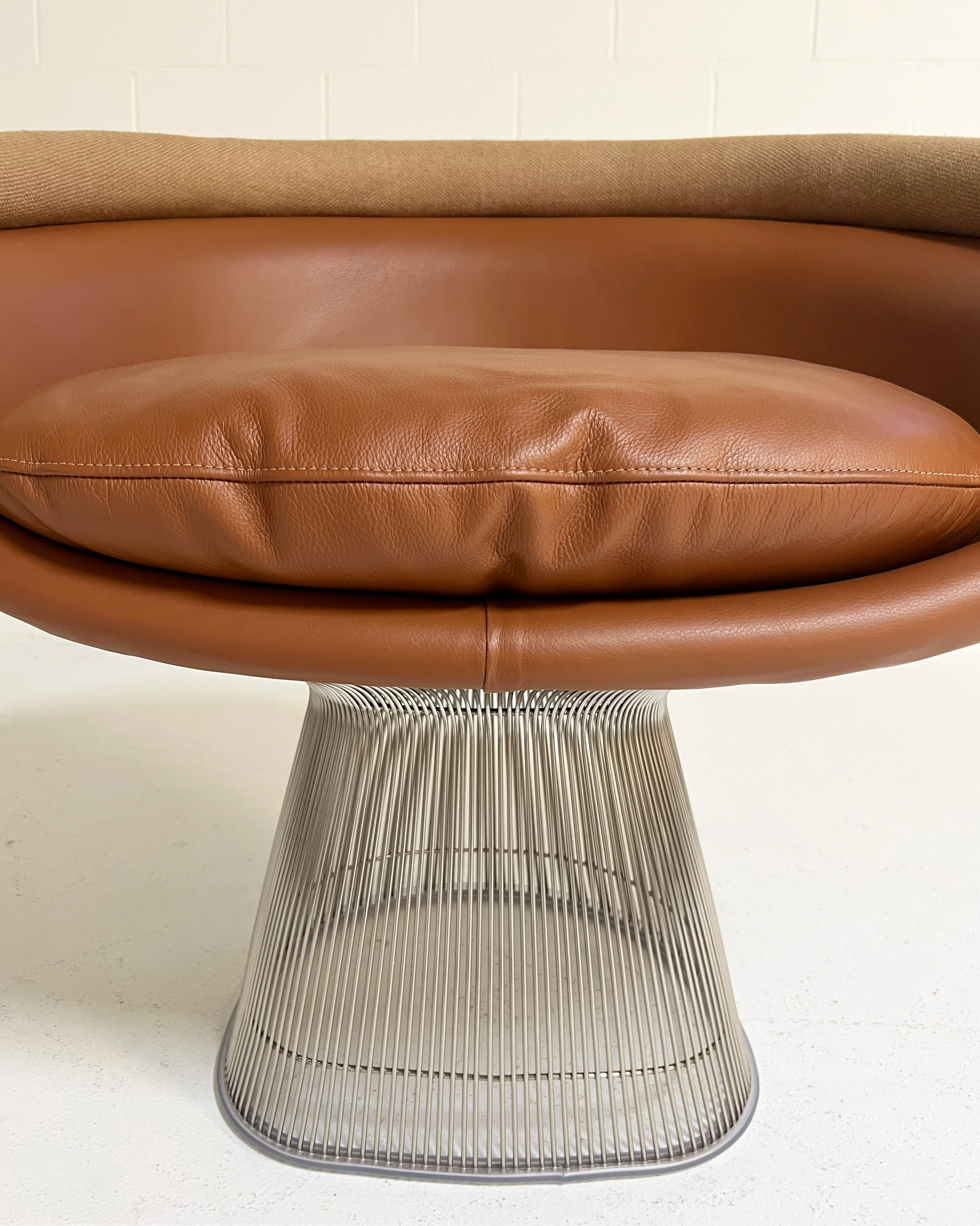 Lounge Chairs in Loro Piana Leather and Linen, pair - Image 7