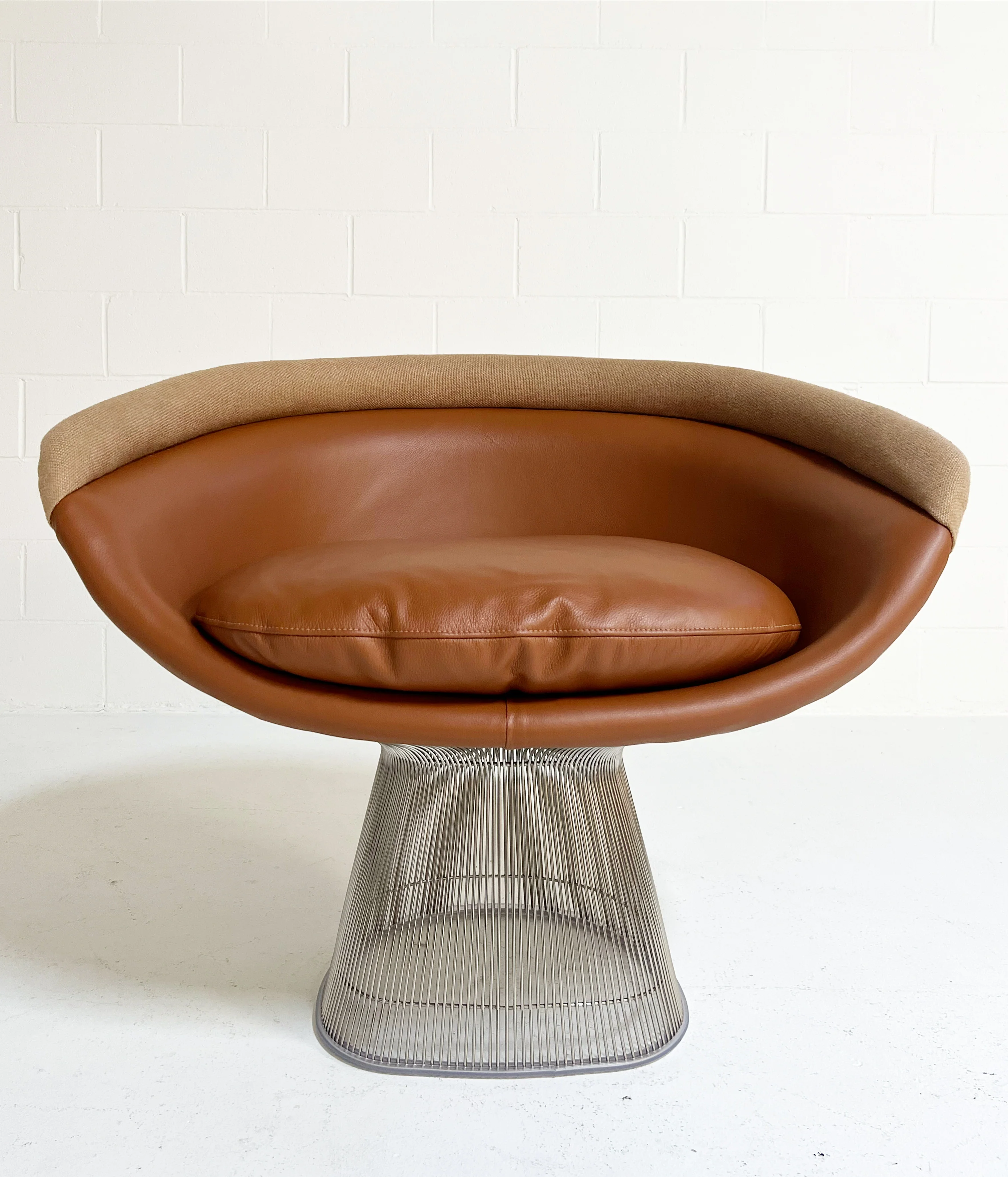 Lounge Chairs in Loro Piana Leather and Linen, pair - Image 9