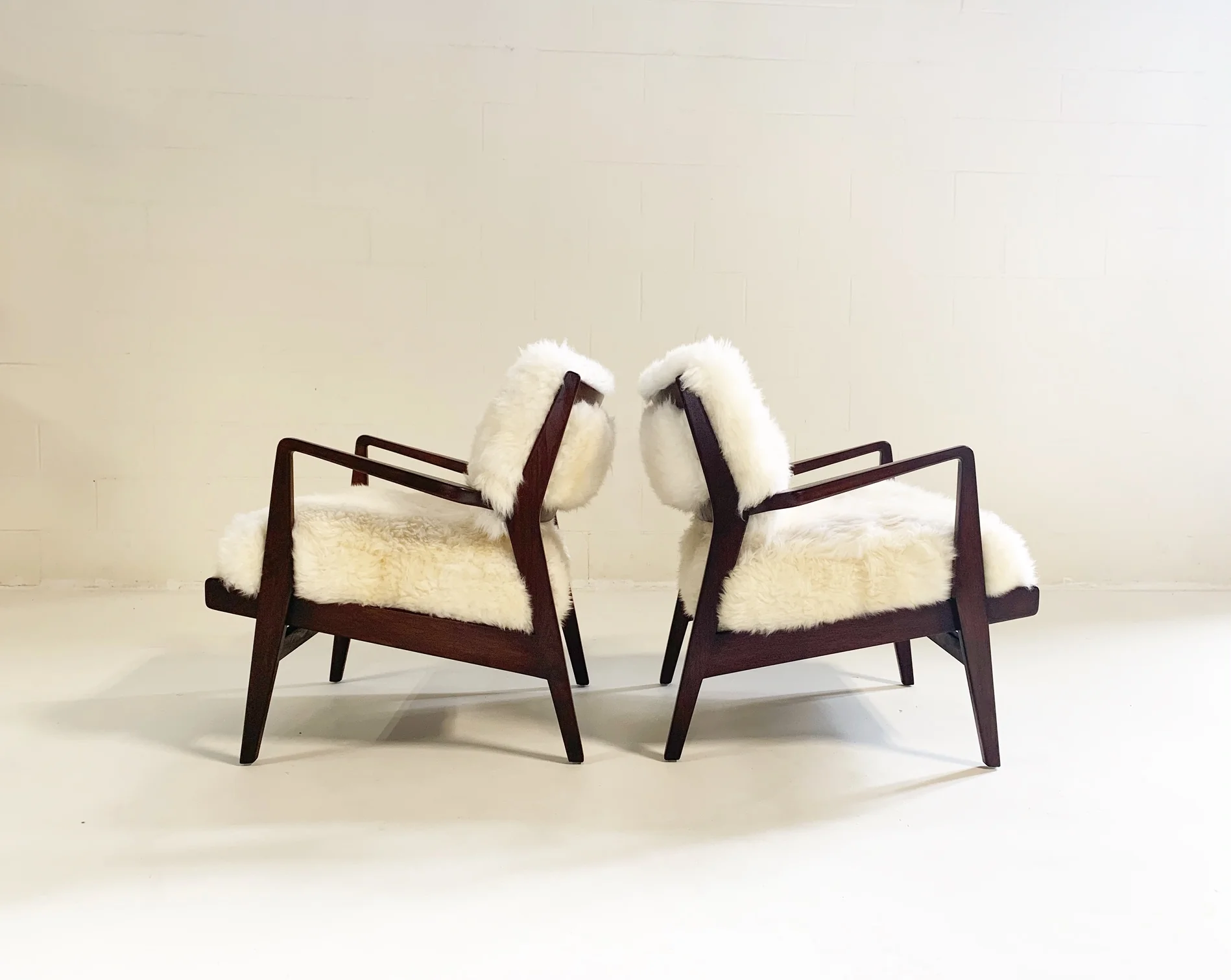 Lounge Chairs with Sheepskin Cushions - Image 3