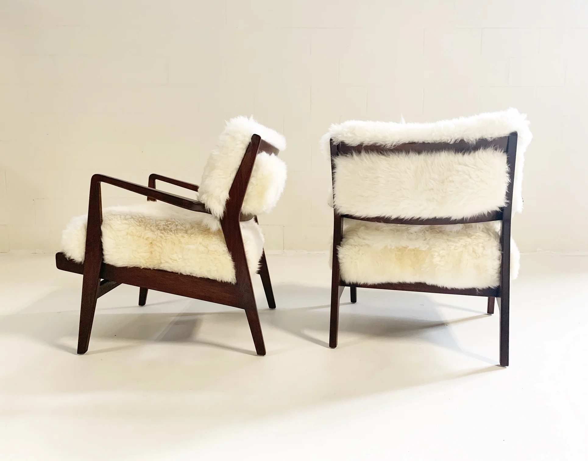 Lounge Chairs with Sheepskin Cushions - Image 5