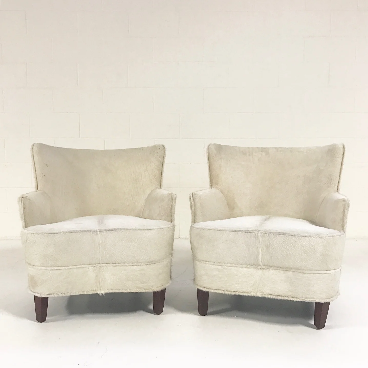 Petite Armchairs in Brazilian Cowhide, pair - Image 3