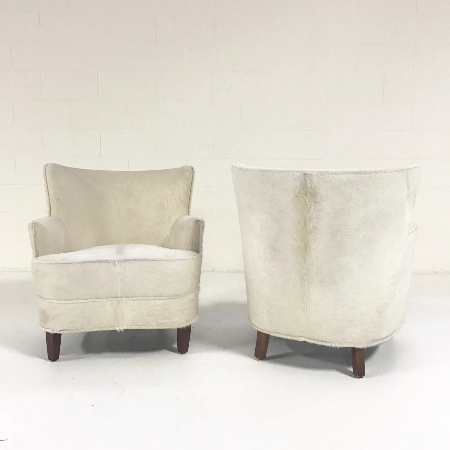 Petite Armchairs in Brazilian Cowhide, pair - Image 5